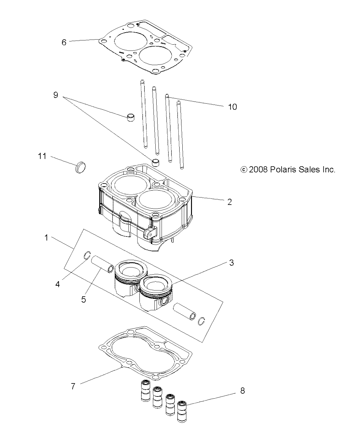 ENGINE, PISTON and CYLINDER - A14CF76FA (49ATVPISTON096X6)