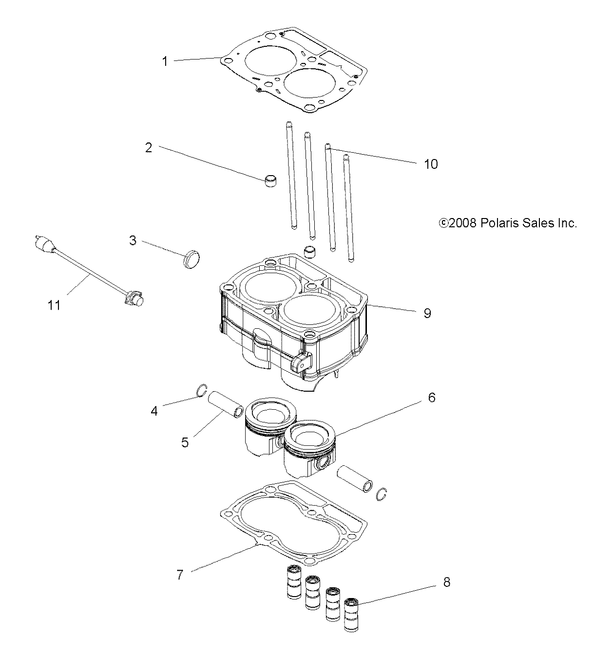 ENGINE, PISTON and CYLINDER - A09TN76AL/AX/AZ (49ATVPISTON09SPX2800)