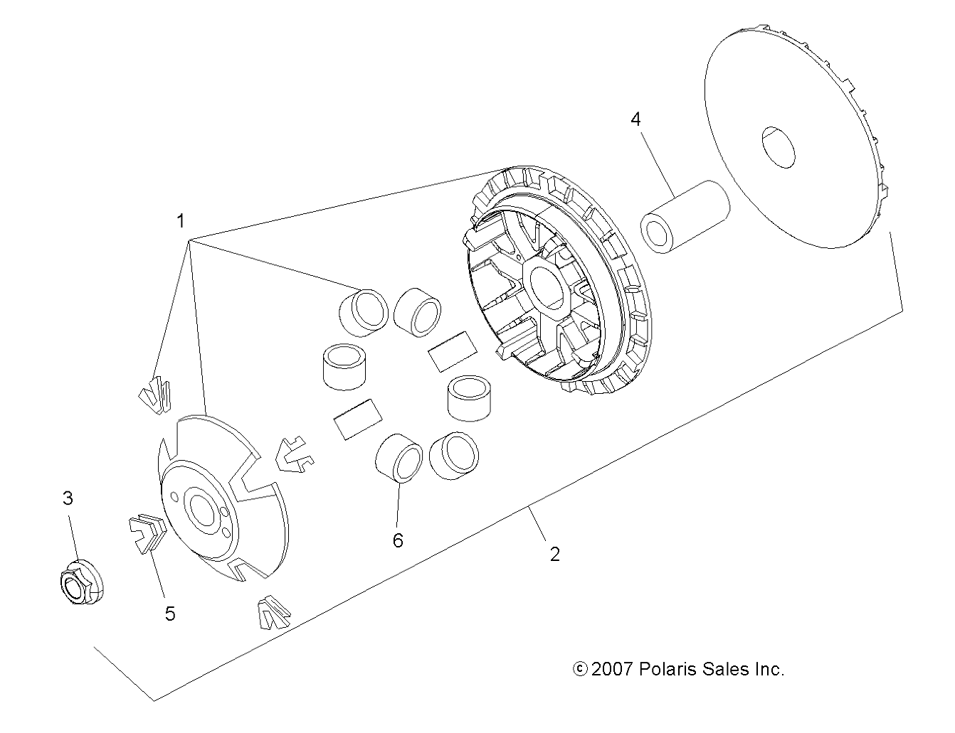 DRIVE TRAIN, PRIMARY CLUTCH - A09LH46AQ/AX/AZ (49ATVPRIMARY08SP300)