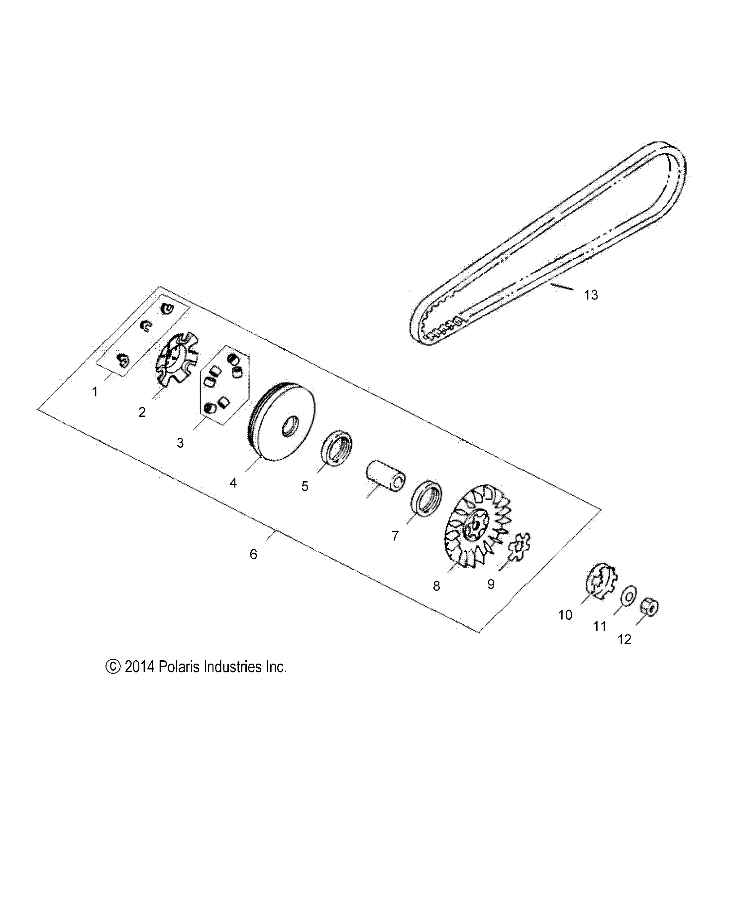 DRIVE TRAIN, PRIMARY CLUTCH - A16YAF09AA (49ATVPRIMARY07OTLW90)