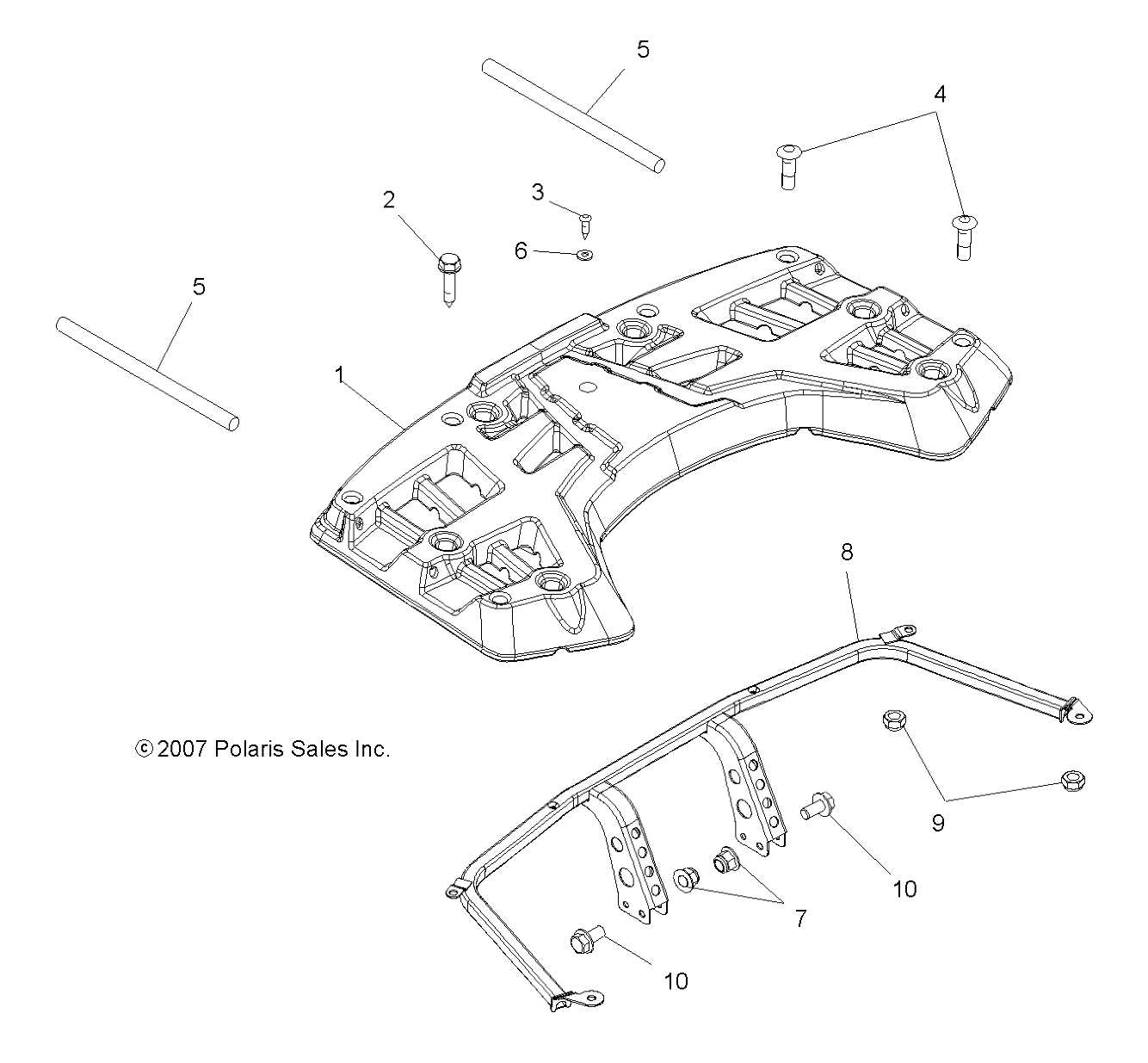 BODY, REAR RACK ASM. - A10LH27AX/AZ (49ATVRACKMTG08SP300)