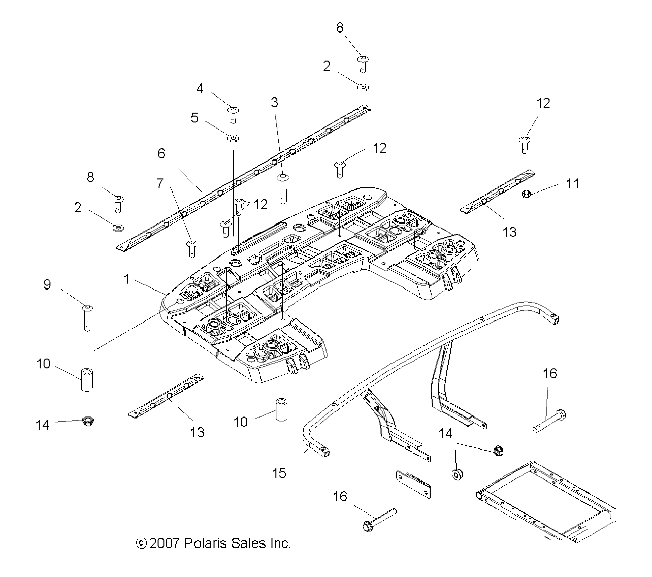 BODY, REAR RACK ASM. - A09MH50AS/AX/AZ (49ATVRACKMTG08SP500)