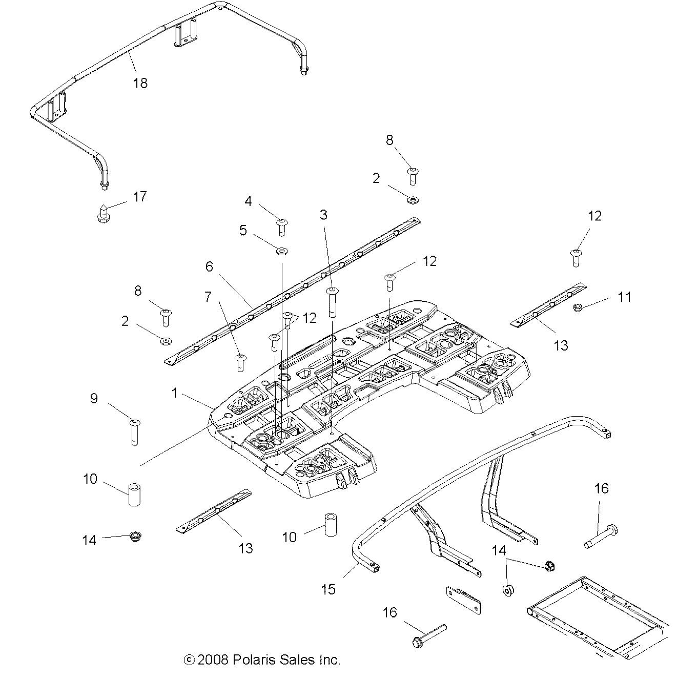 BODY, REAR RACK ASM. - A08MN76AF/AL/AQ/AR/AS/AT/AX (49ATVRACKMTG08SP800EFI)