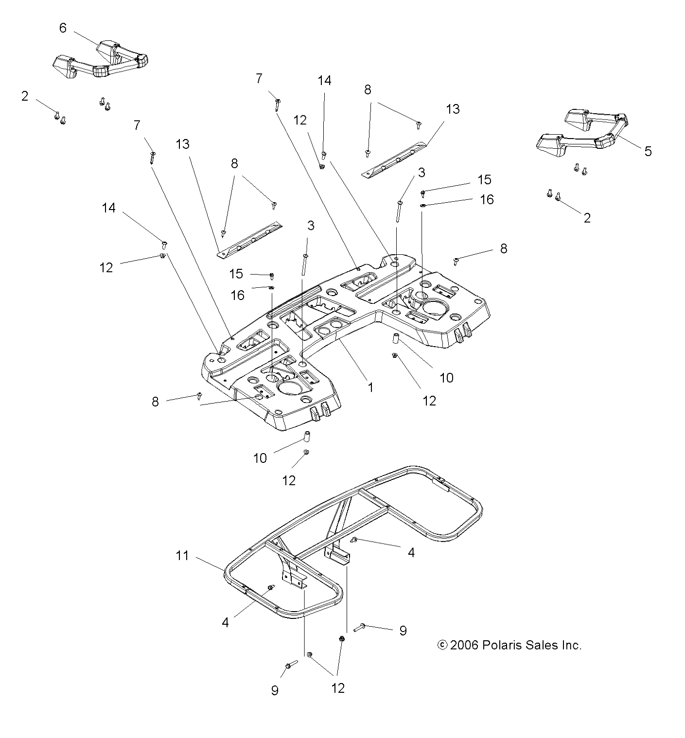 BODY, REAR RACK ASM. - A08DN76AF/AG/AH/AL/AJ/AS (49ATVRACKMTG08SPTRG500)