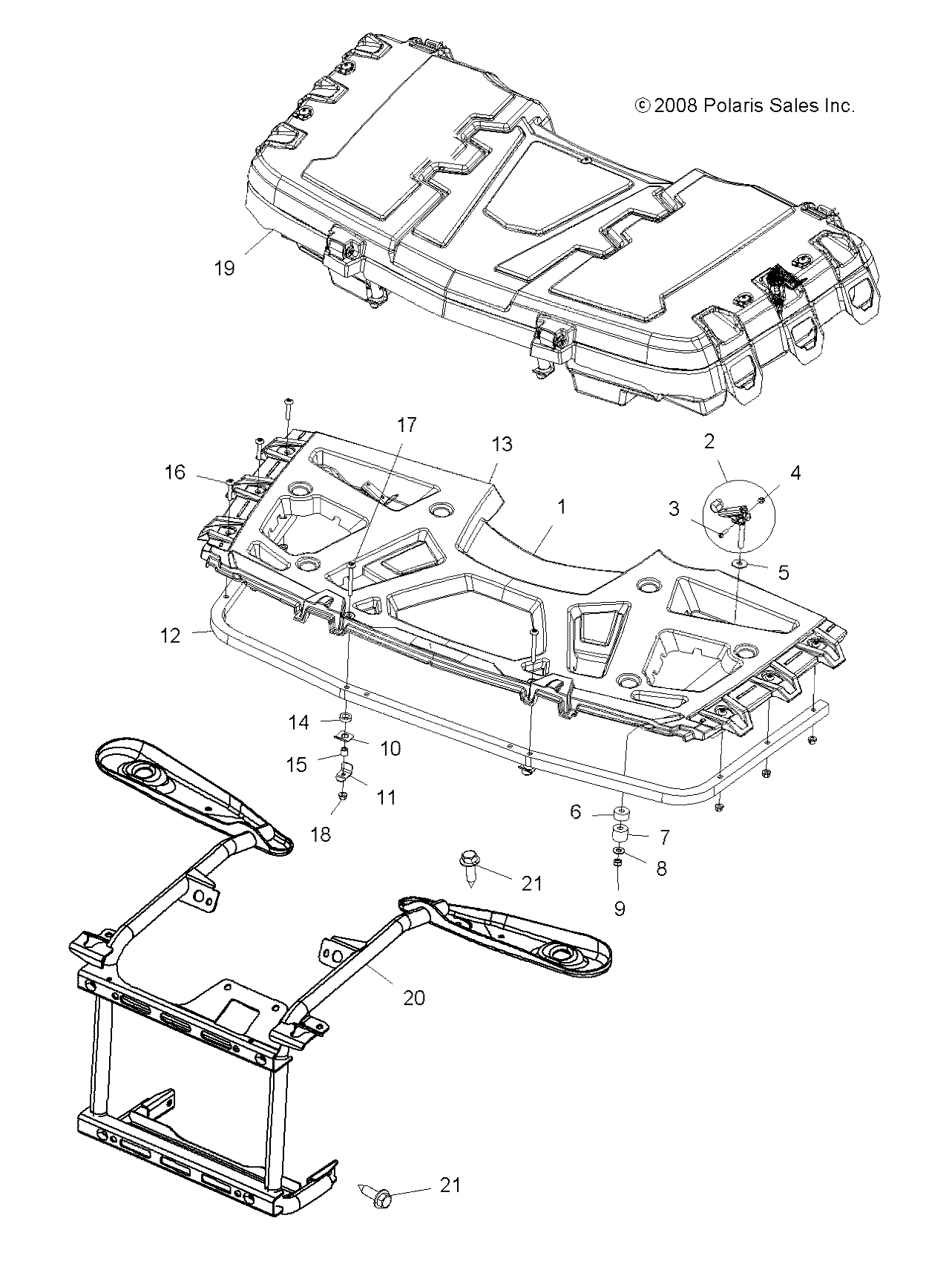 BODY, FRONT RACK - A09ZX85/8X ALL OPTIONS (49ATVRACKMTG09SPEPS850)