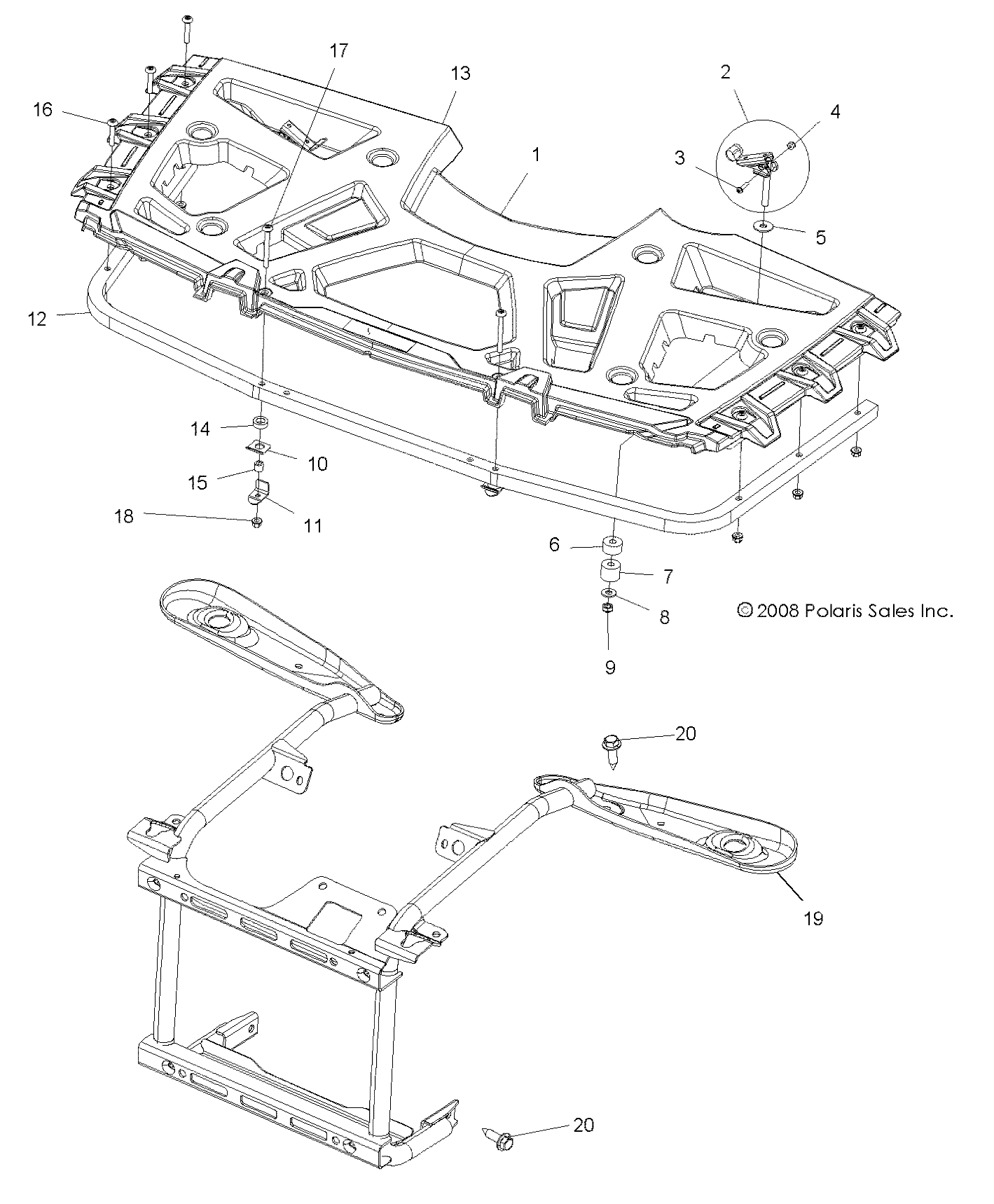 BODY, FRONT RACK - A09ZX85FS/CFS (49ATVRACKMTG09SPXP550)