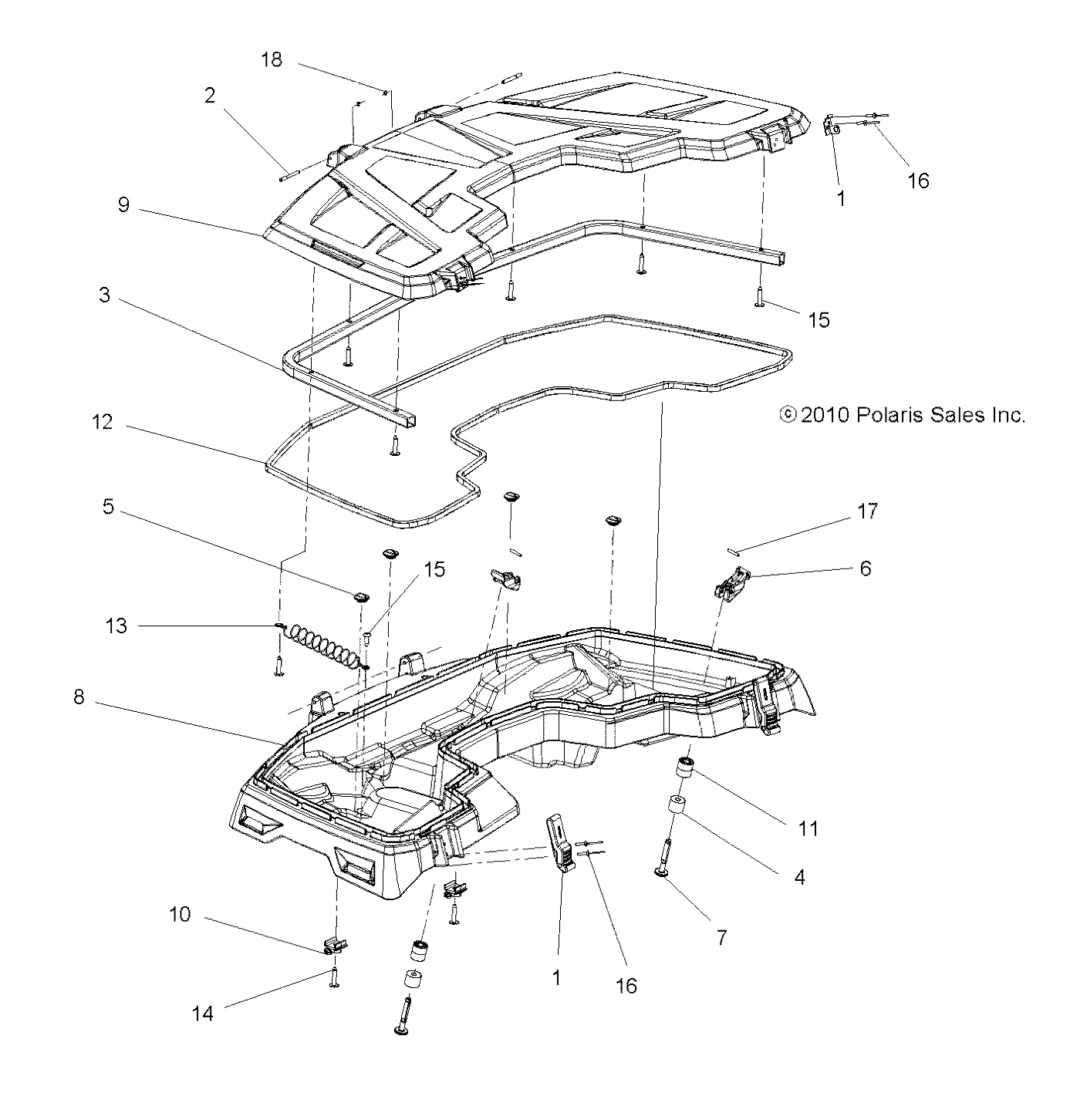 BODY, ASM., BOX, FRONT - A11MN50ET (49ATVRACKMTG11SP500)