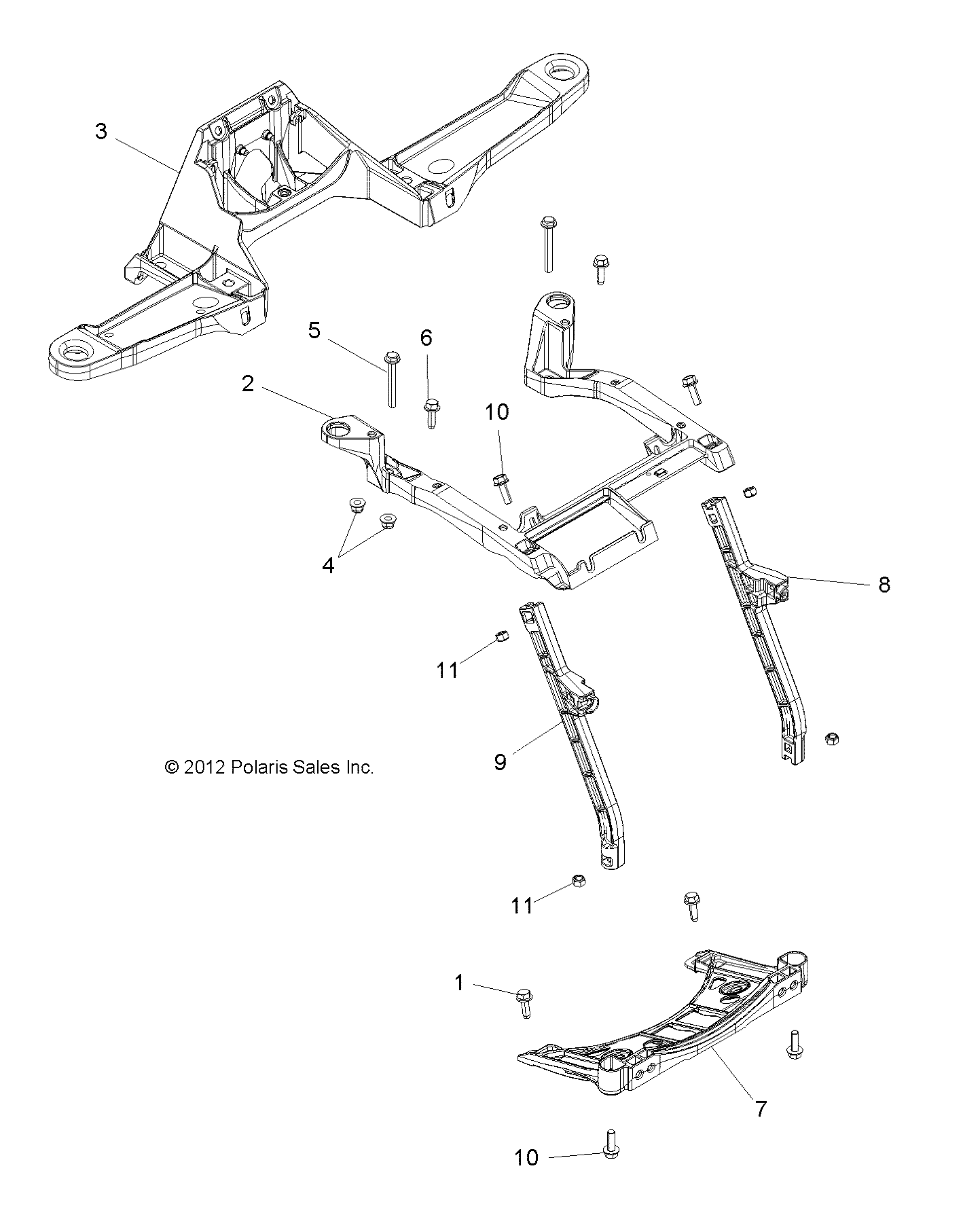 BODY, FRONT RACK SUPPORT - A15SVA85FD (49ATVRACKMTG13850SCRAM)