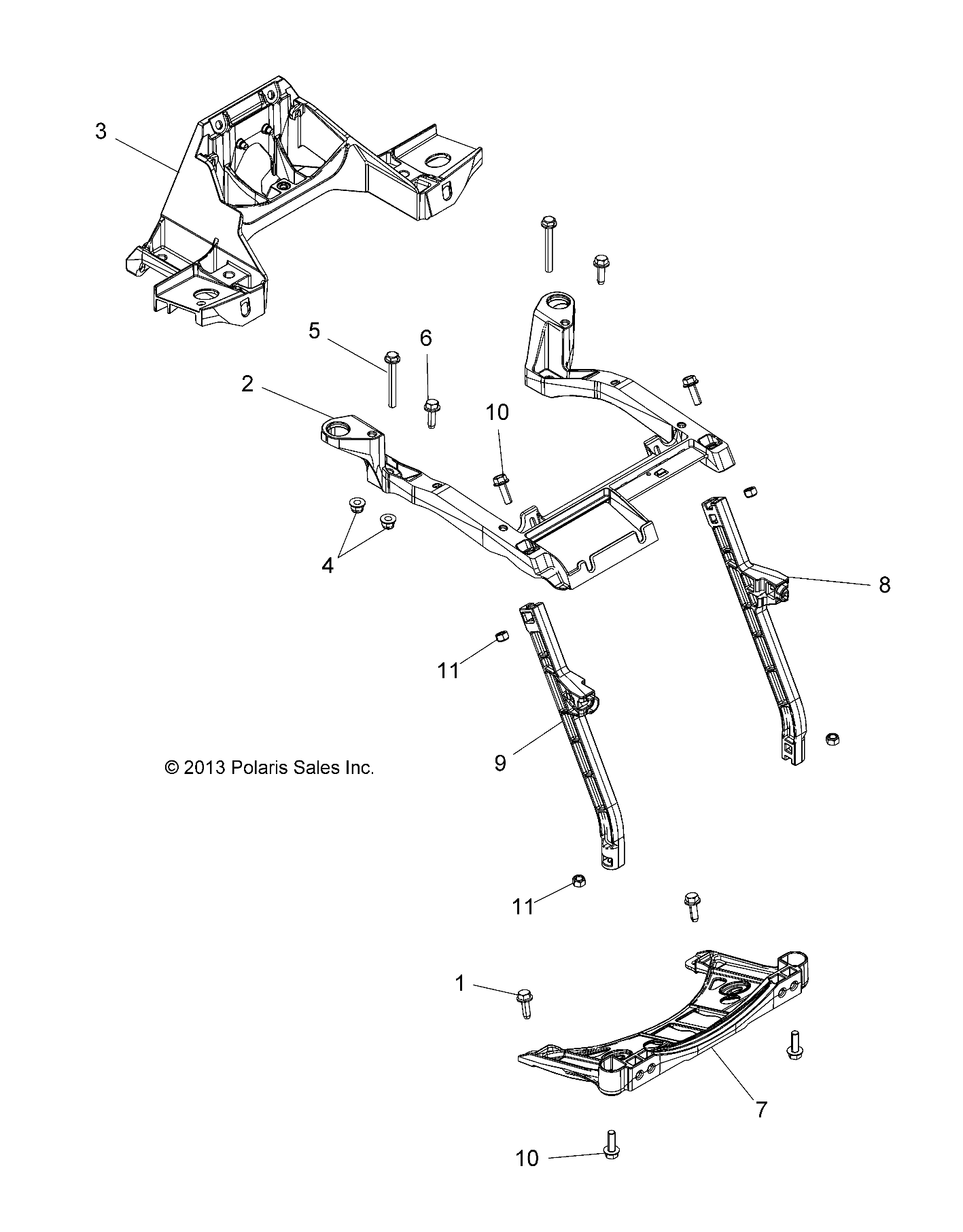 BODY, FRONT RACK SUPPORT - A14GH9EFW (49ATVRACKMTG14SCRAM)