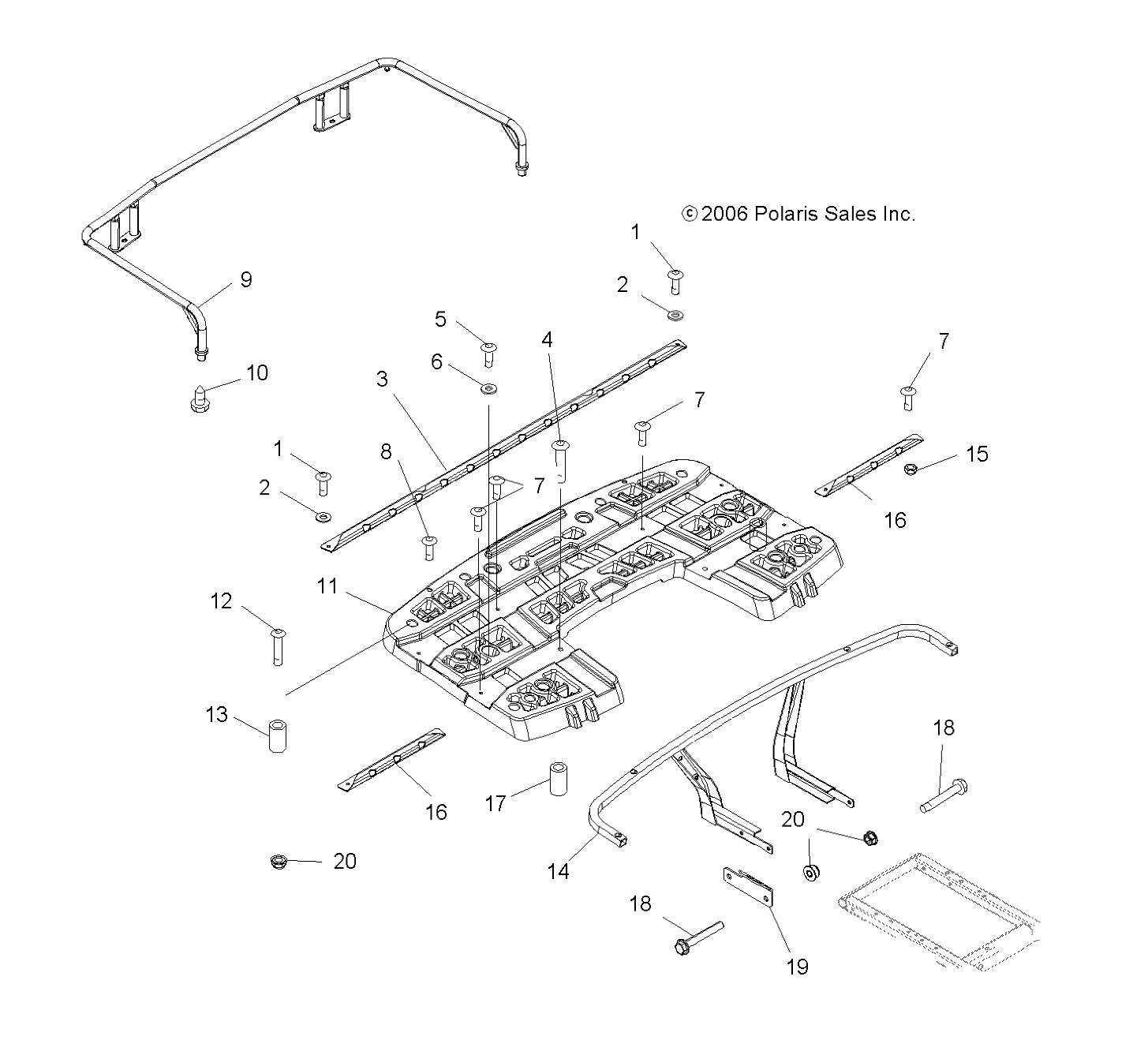 RACK MOUNTING, REAR - A07MH76FA (49ATVRACKMTG800EFI)