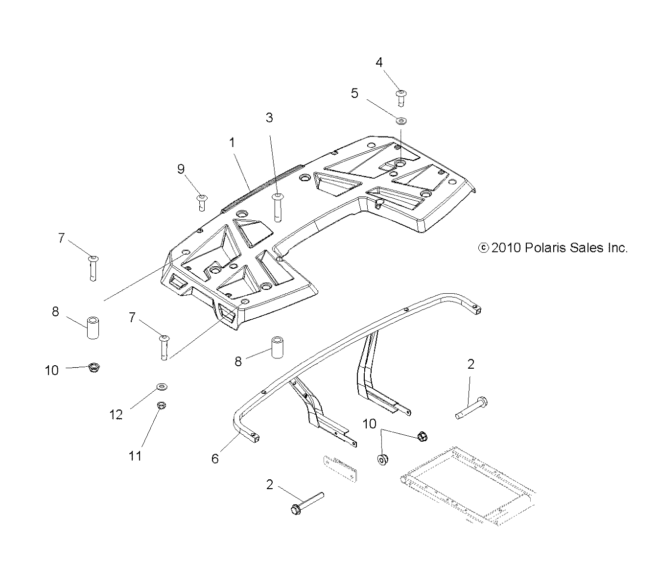 BODY, REAR RACK - A11MH50AX/AZ (49ATVRACKMTGRR11SP500)