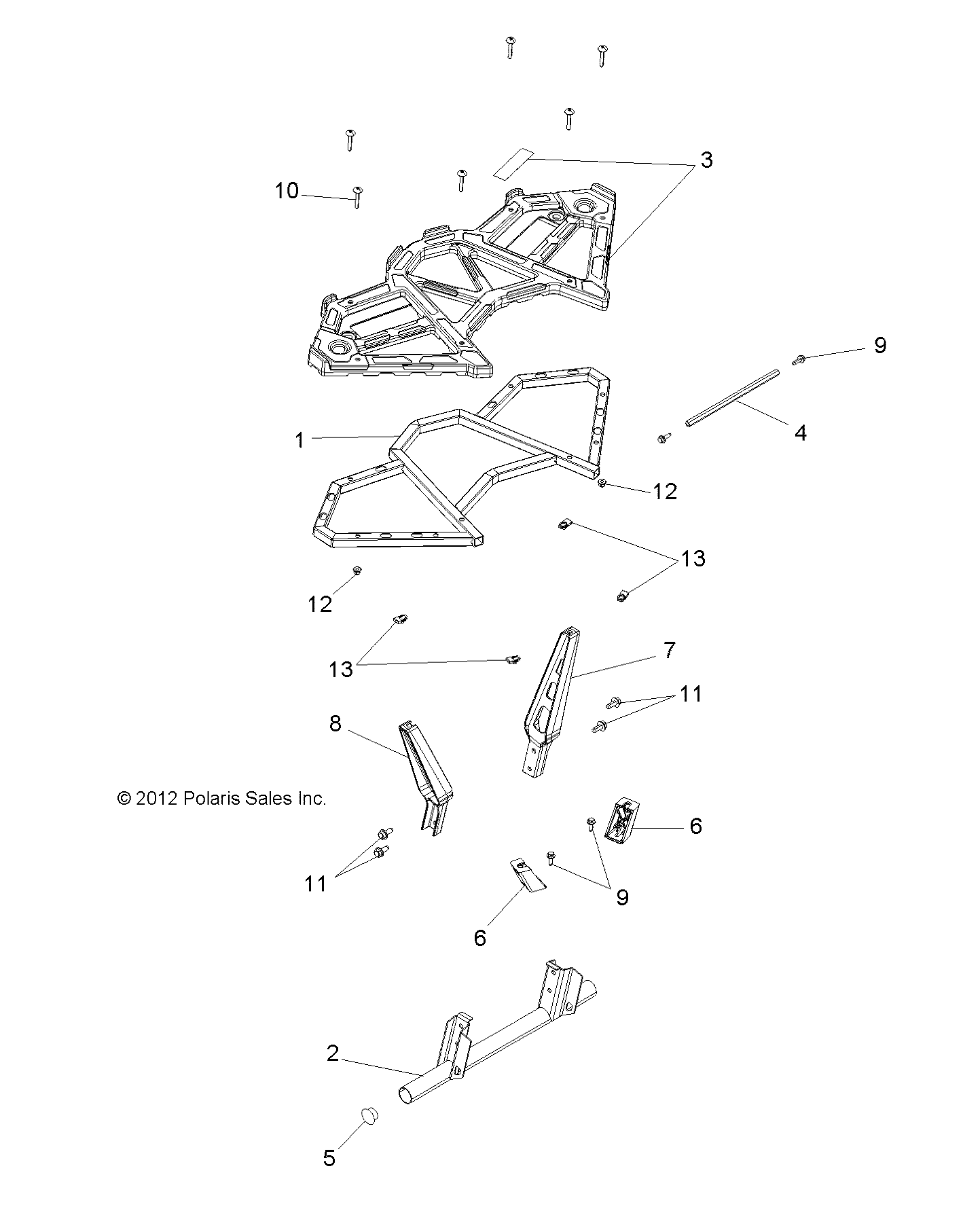 BODY, REAR RACK - A13GH8EFK (49ATVRACKMTGRR13850SCRAM)