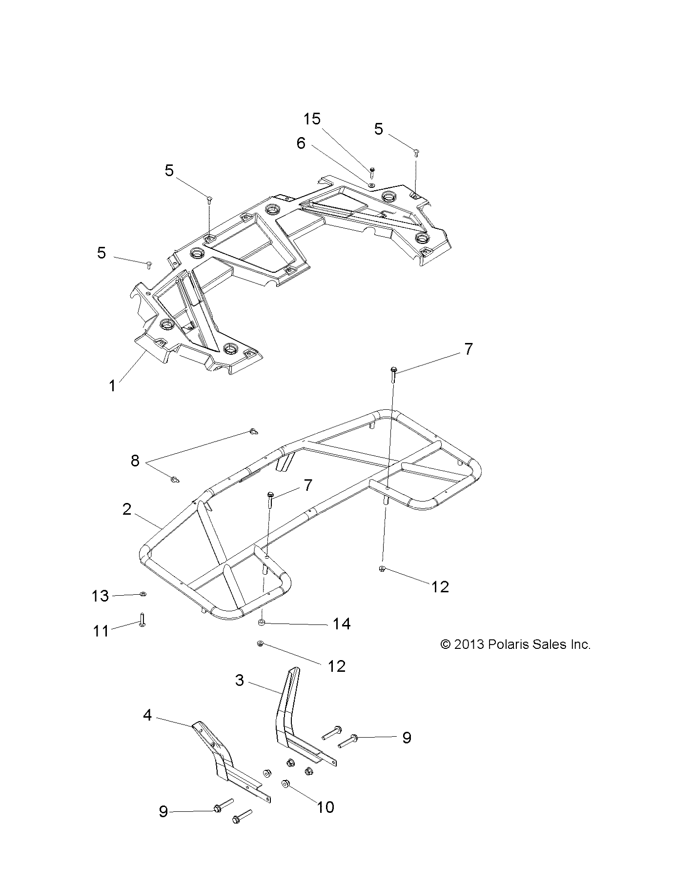 BODY, REAR RACK - A13MS46AX (49ATVRACKMTGRR13SP400)