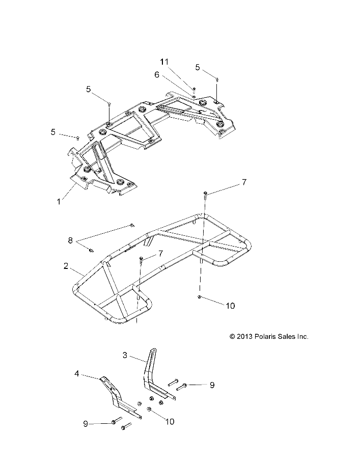 BODY, REAR RACK - A14MS46AA (49ATVRACKMTGRR14SP400)