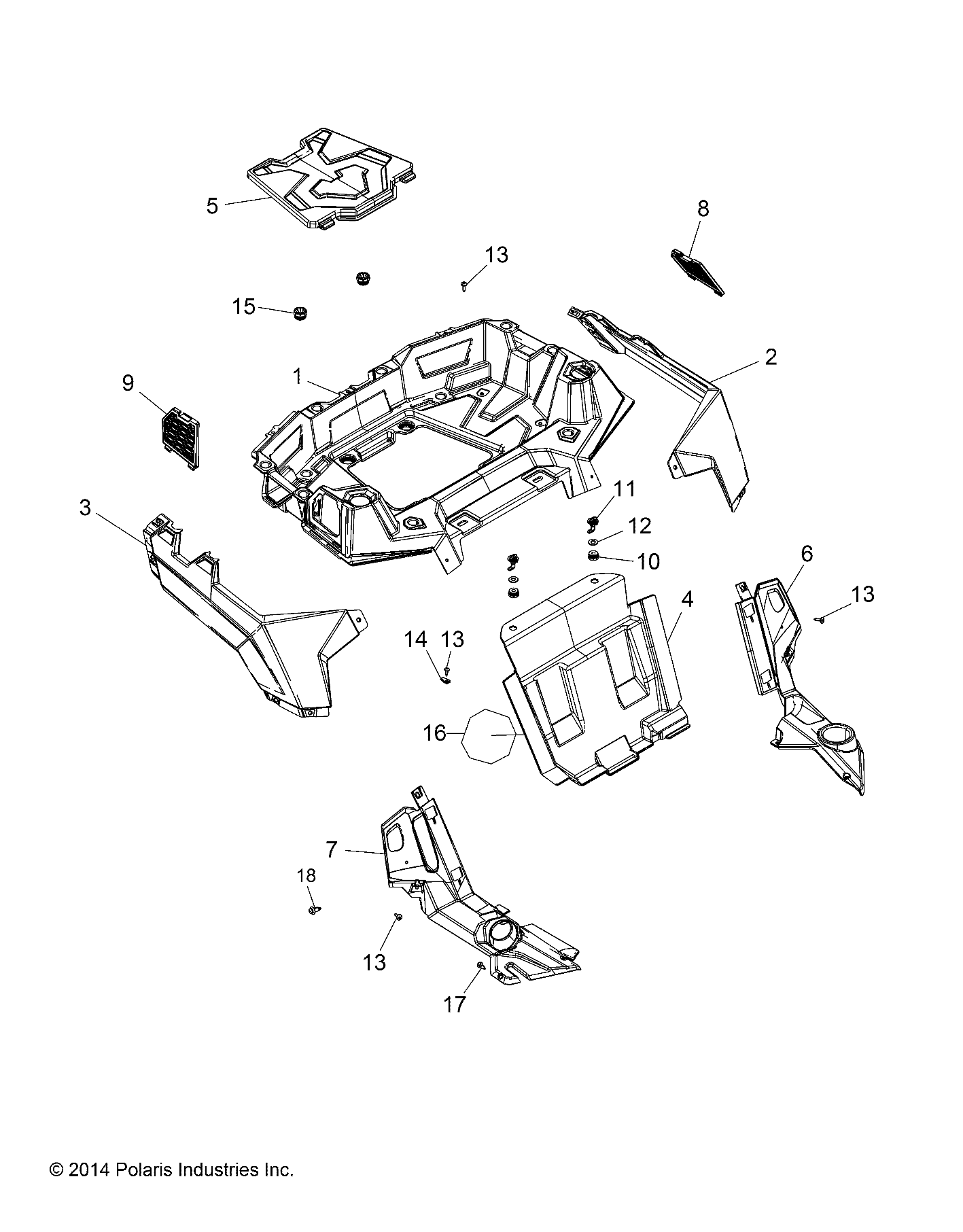 BODY, REAR RACK AND FENDERS - A15DAA32EA/EJ (49ATVRACKMTGRR15325E)