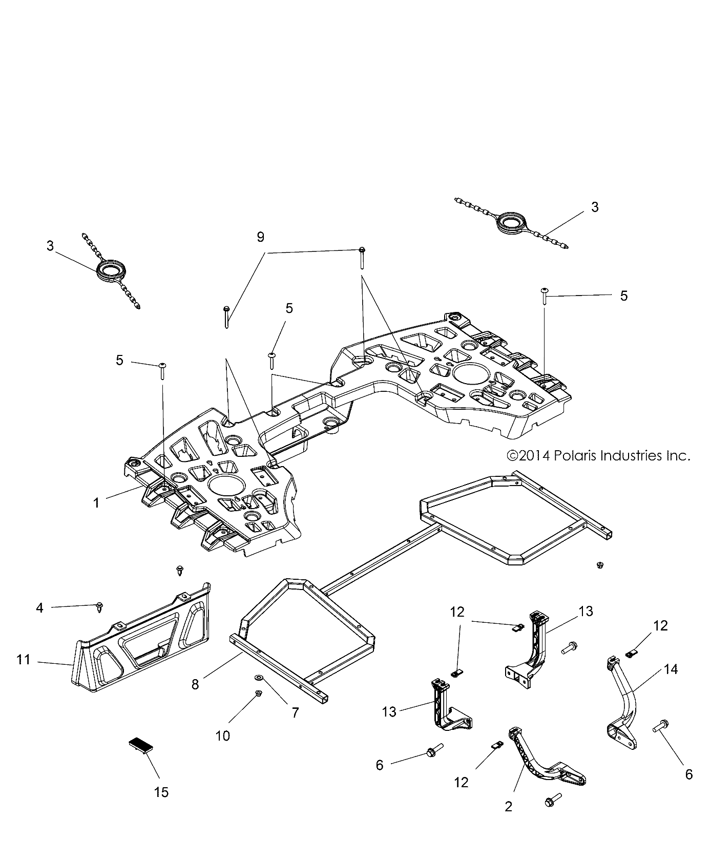 BODY, REAR RACK ASM. - A21SYE95PD (49ATVRACKMTGRR15850TRG)