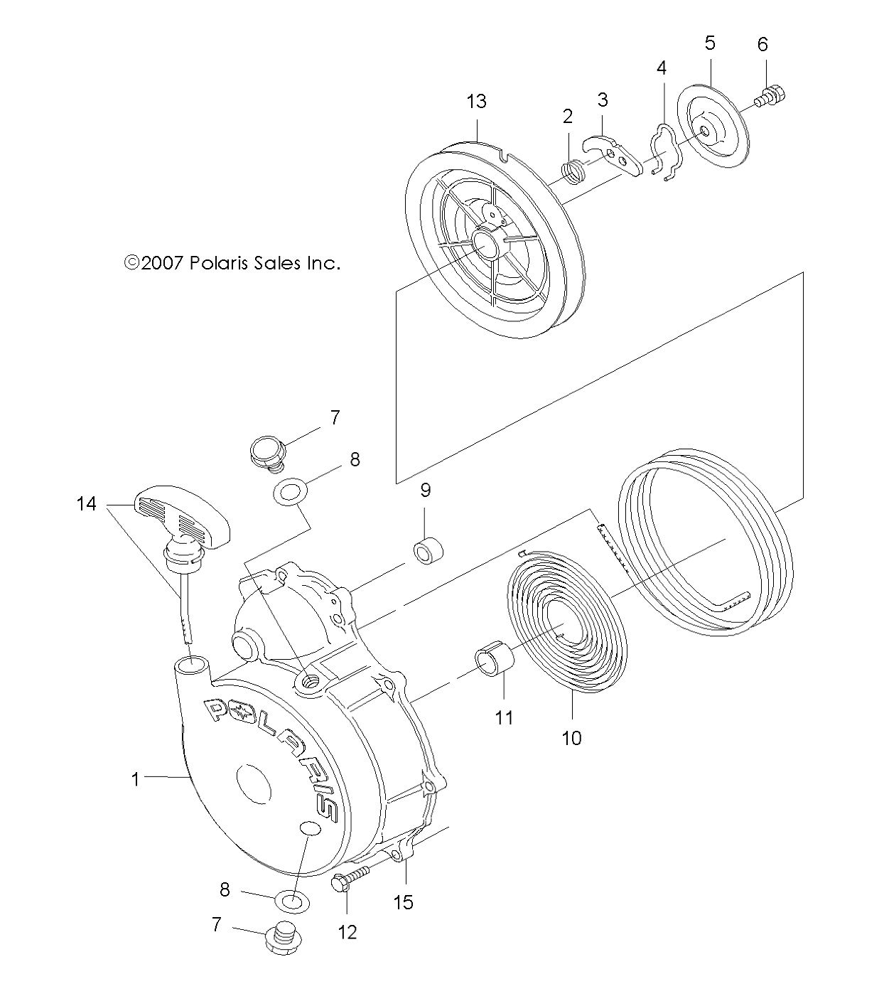 ENGINE, RECOIL STARTER - A08BG50AA (49ATVRECOIL08SCRAM)