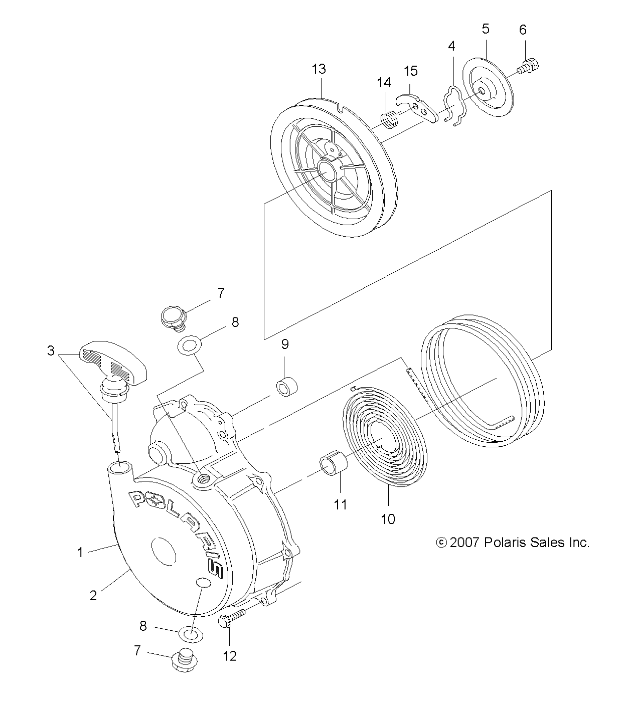 ENGINE, RECOIL STARTER - A08TN50EA (49ATVRECOIL08SP500)