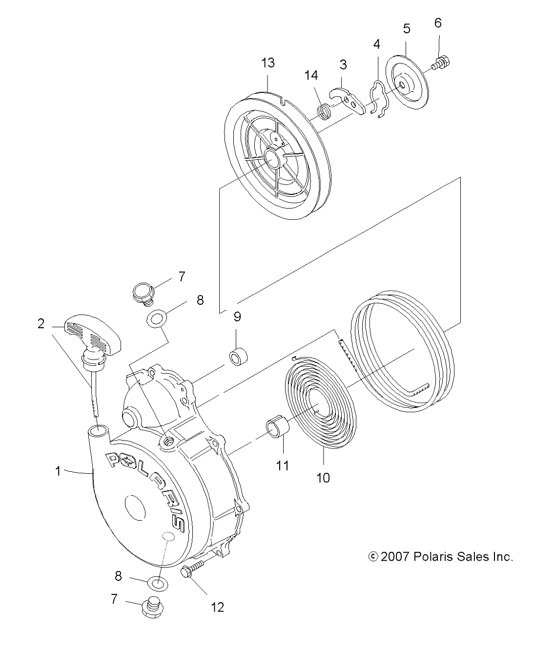 ENGINE, RECOIL STARTER - A13NA32AA (49ATVRECOIL08TB)