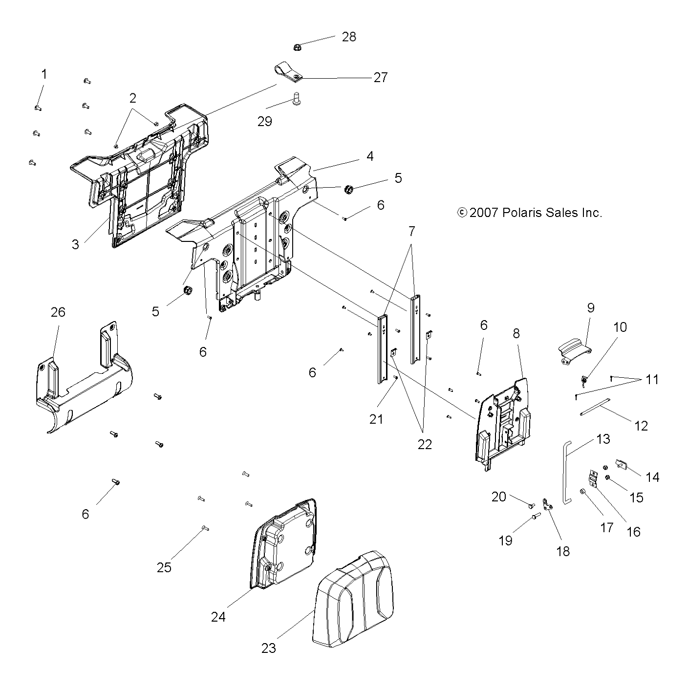 BODY, PASSENGER SEAT BACK - A08TN76AA/AQ (49ATVSEATBACK08SPX27)