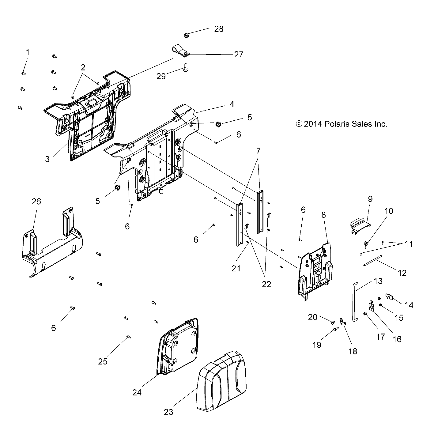 BODY, SEAT, PASSENGER, BACK - A15SWE57AA/AD (49ATVSEATBACK15570X2)