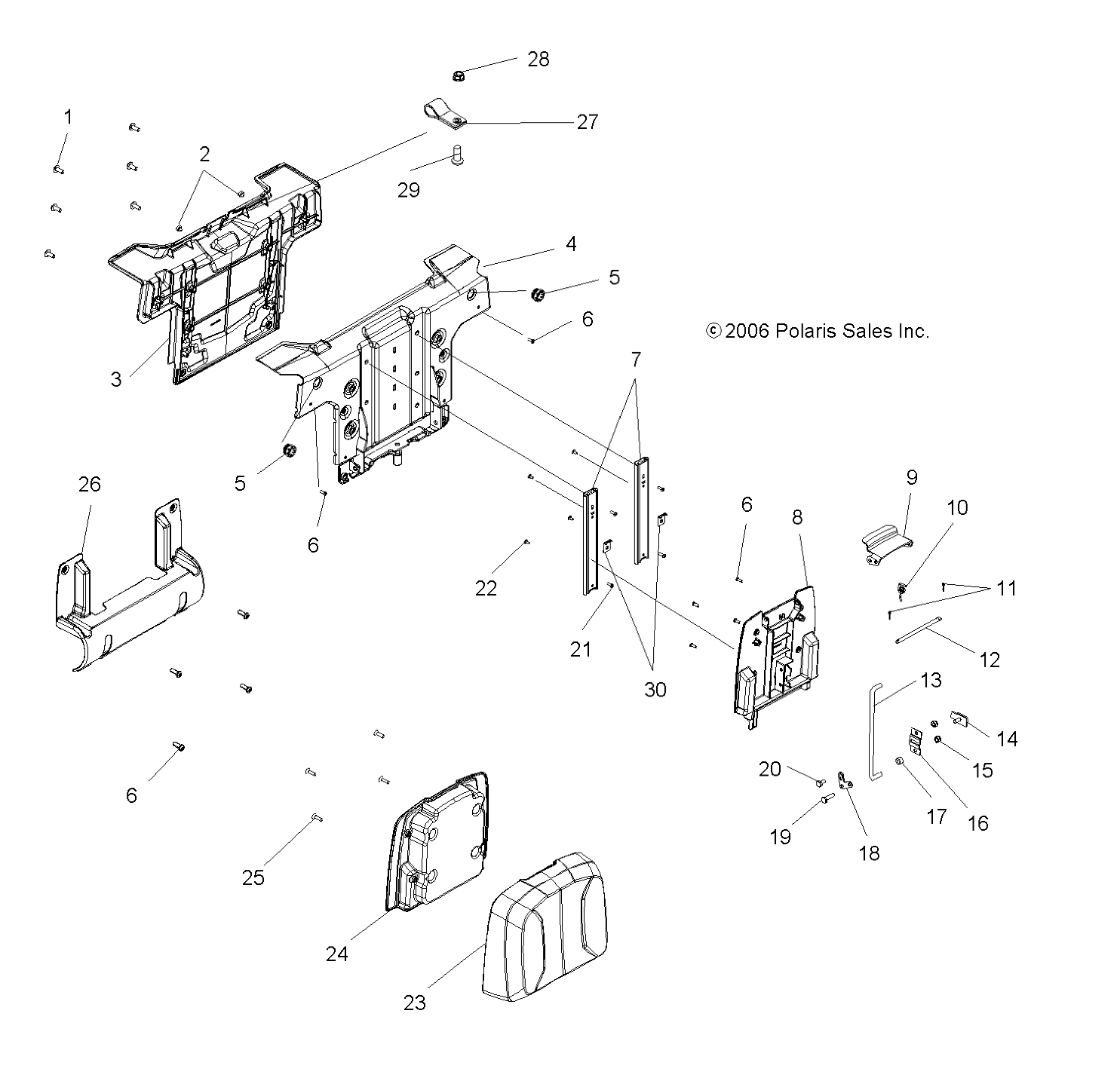 SEAT, PASSENGER, BACK - A07TH50AL/AQ/AU/AZ/TN50AF/AS/AU (49ATVSEATBACKX2500EFI)