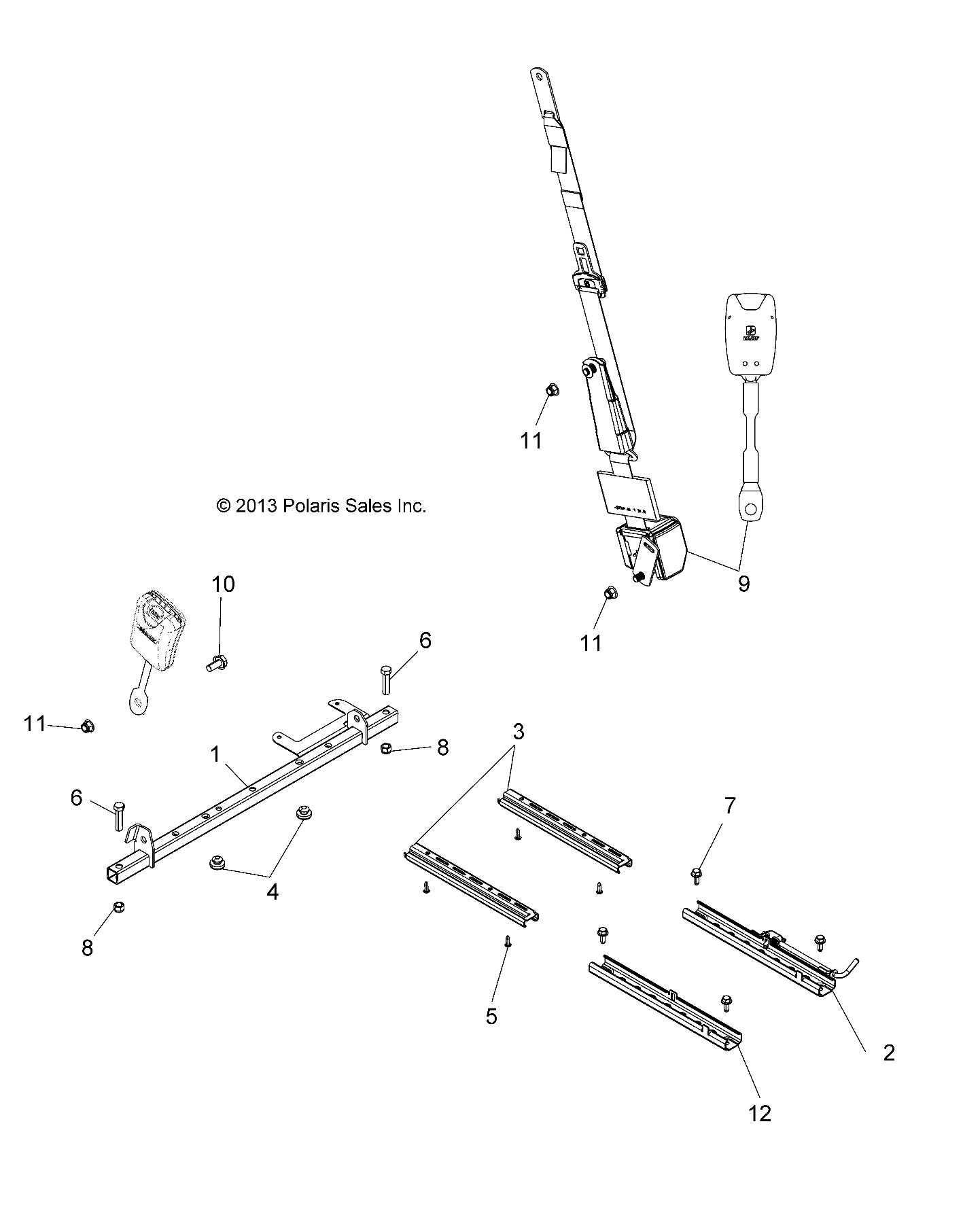 BODY, SEAT MOUNTING AND BELT - A14BH33AJ (49ATVSEATMTG14325)