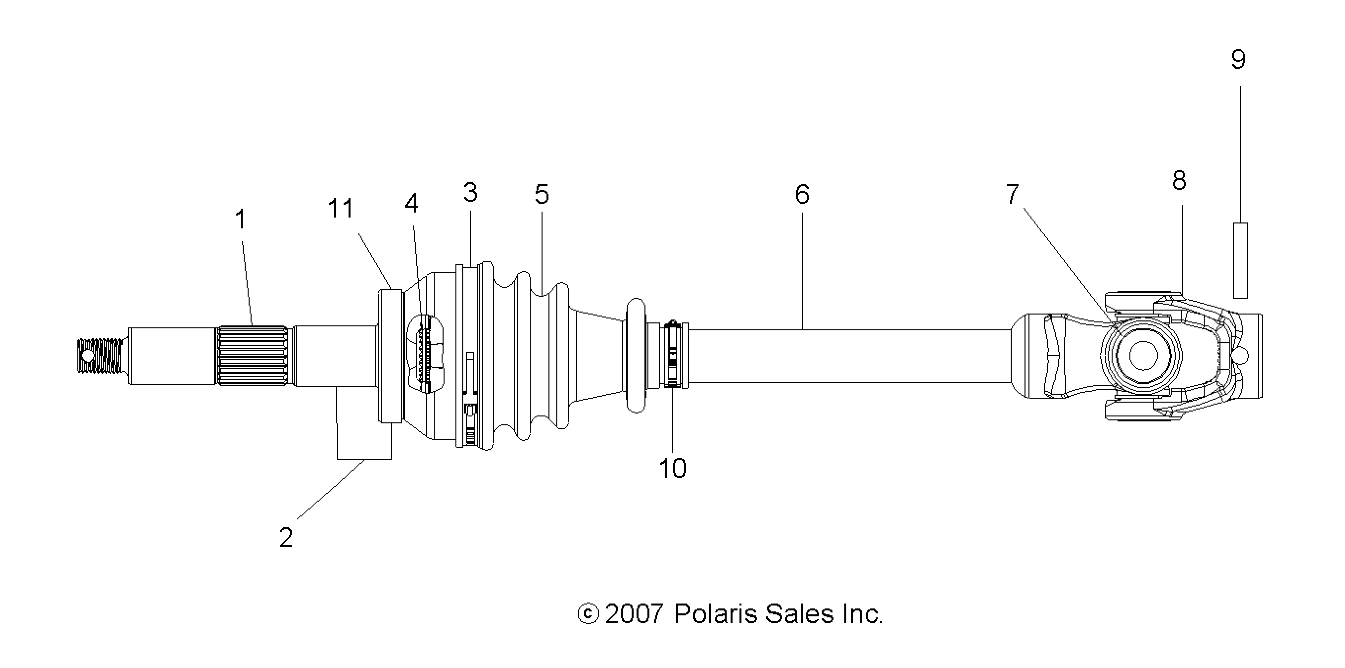 DRIVE TRAIN, FRONT DRIVE SHAFT - A08BG50AA (49ATVSHAFTDRIVE08SCRAM)