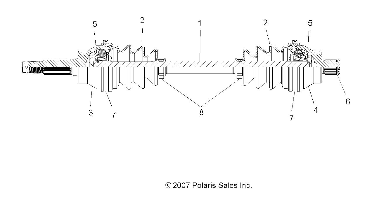 DRIVE TRAIN, FRONT DRIVE SHAFT - A08LH27AW/AX/AZ (49ATVSHAFTDRIVE08SP300)