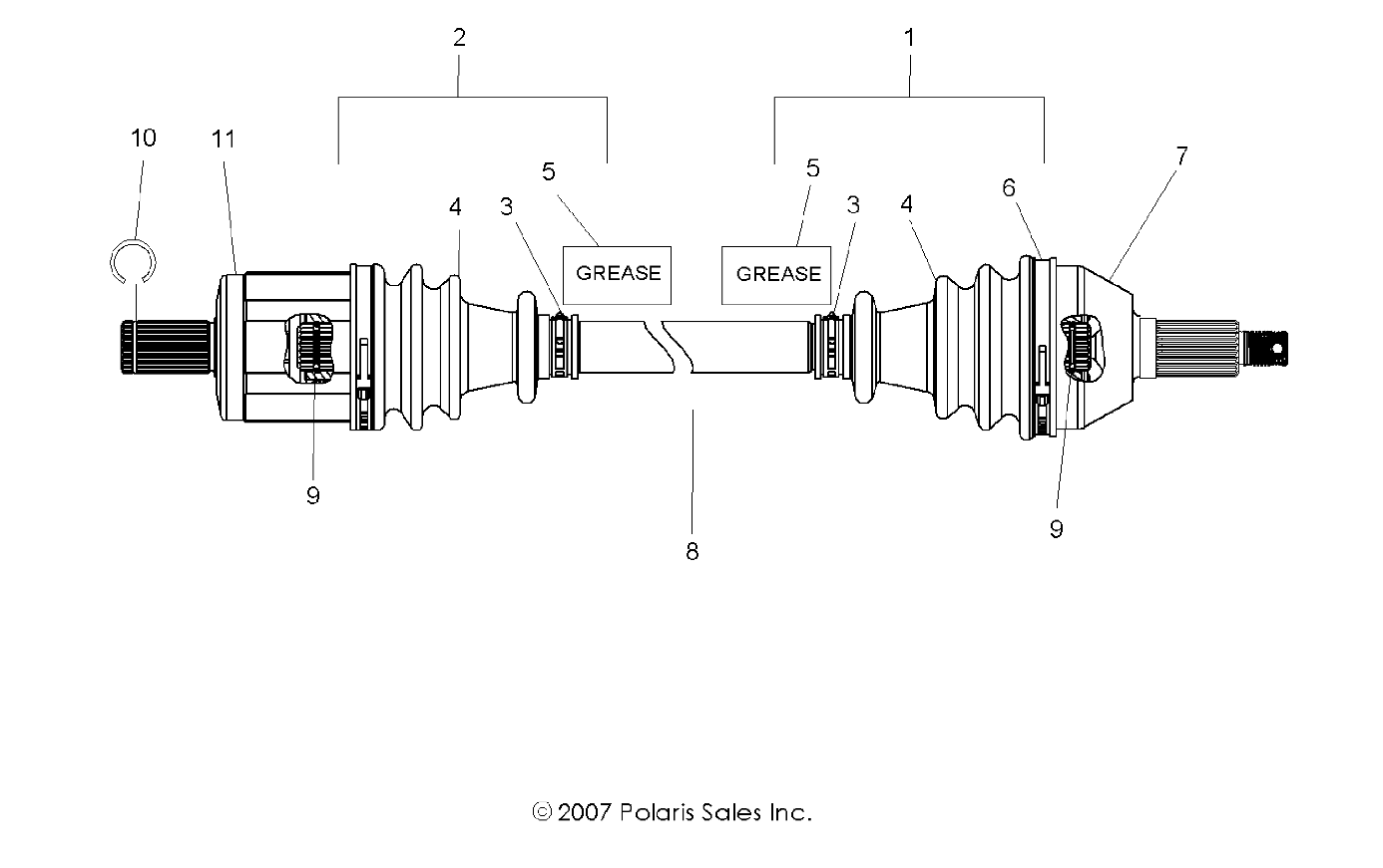 SHAFT, HALF, FRONT - R08VH76AD/AG (49ATVSHAFTDRIVE08VISTA)