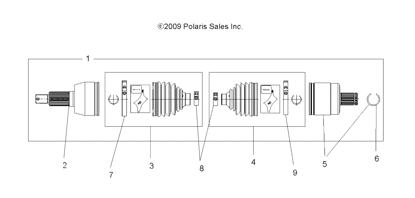 DRIVE TRAIN, DRIVE SHAFT, FRONT - A09ZX85FS/CFS (49ATVSHAFTDRIVE1332383)