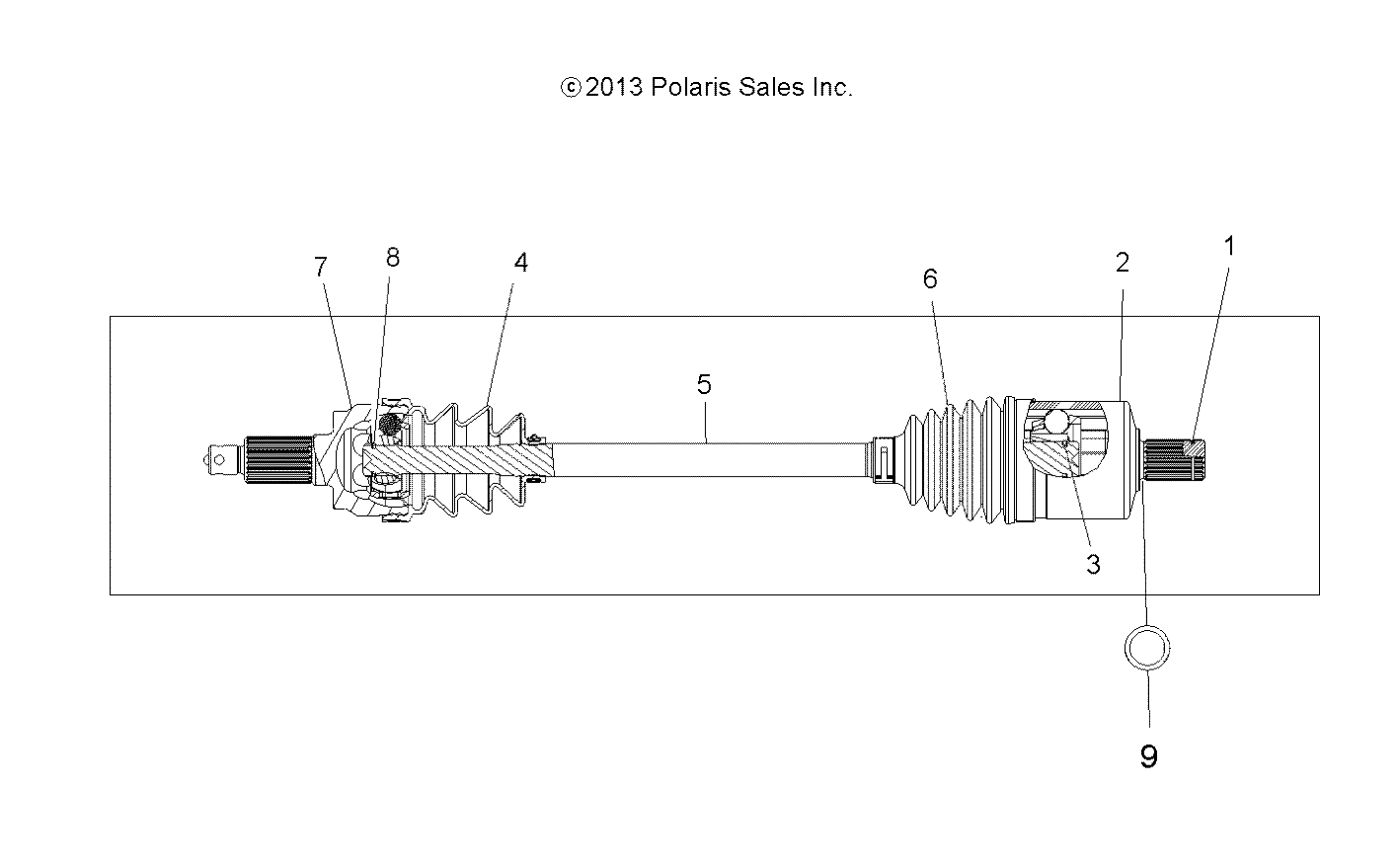 DRIVE TRAIN, DRIVE SHAFT, FRONT (TO 2/15/16) - A16SXE95NK/A95N2 (49ATVSHAFTDRIVE13SP550)