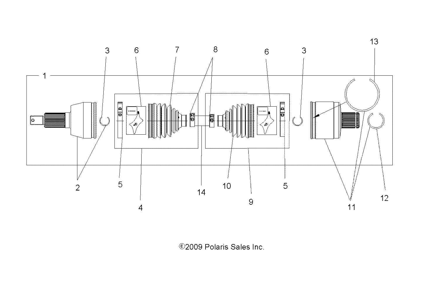 DRIVE TRAIN, DRIVE SHAFT, REAR - A20SVE95PR (49ATVSHAFTDRIVERR1332642)