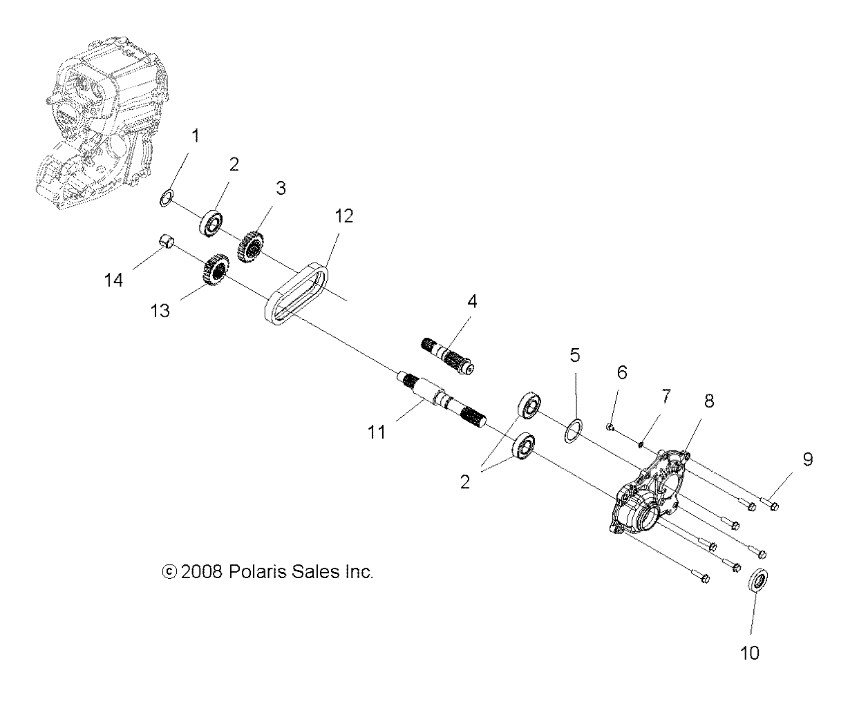 DRIVE TRAIN, MAIN GEARCASE OUTPUT SHAFT - A15S6A76FA (49ATVSHAFTOUTPUT096X6)