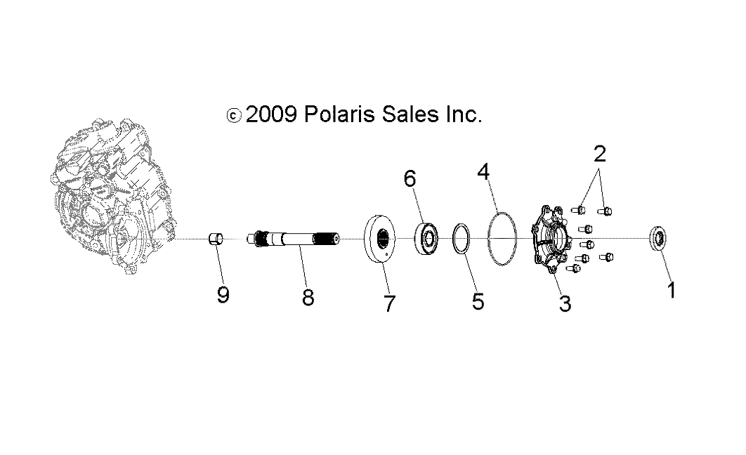 DRIVE TRAIN, MAIN GEARCASE OUTPUT SHAFT - A10NG50FA (49ATVSHAFTOUTPUT1332729)