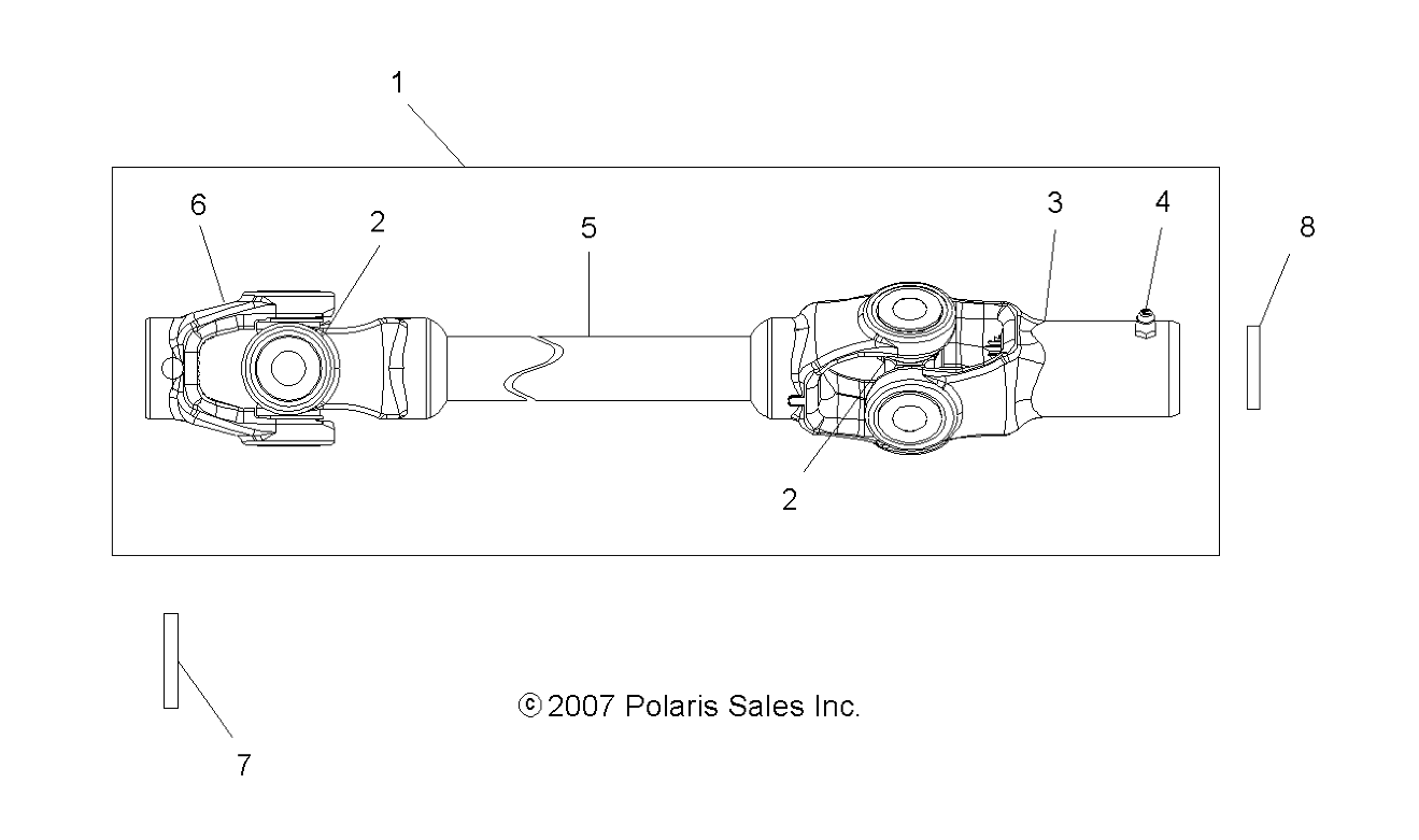 DRIVE TRAIN, FRONT PROP SHAFT (Built 9/17/07 and Before) - A08MH50AX/AZ (49ATVSHAFTPROP08SP500)