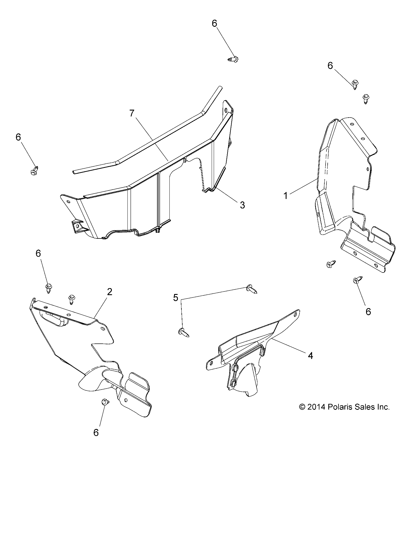 BODY, SPLASH SHIELDS - A16DAA57A5/A7/L2/E57A9/E57AM (49ATVSHIELD15ACE570)