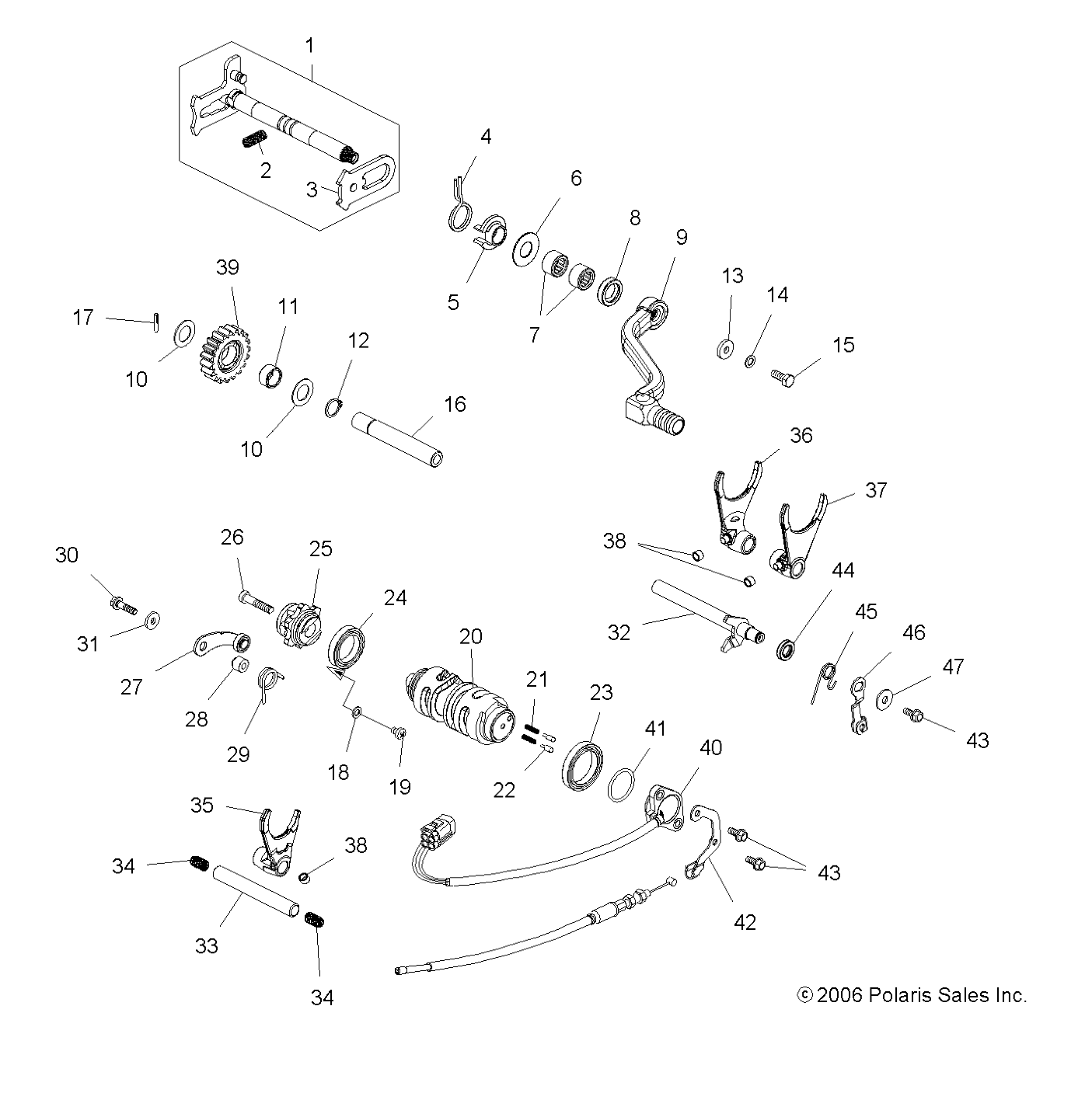 DRIVE TRAIN, SHIFTING - A08GJ52AA/AB/AC (49ATVSHIFT07OUT525)