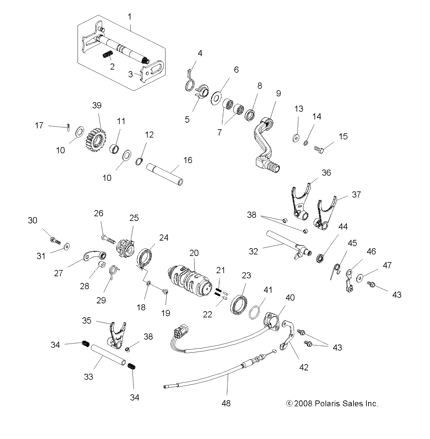 DRIVE TRAIN, SHIFTING - A09GJ52AA (49ATVSHIFT09OUT450)