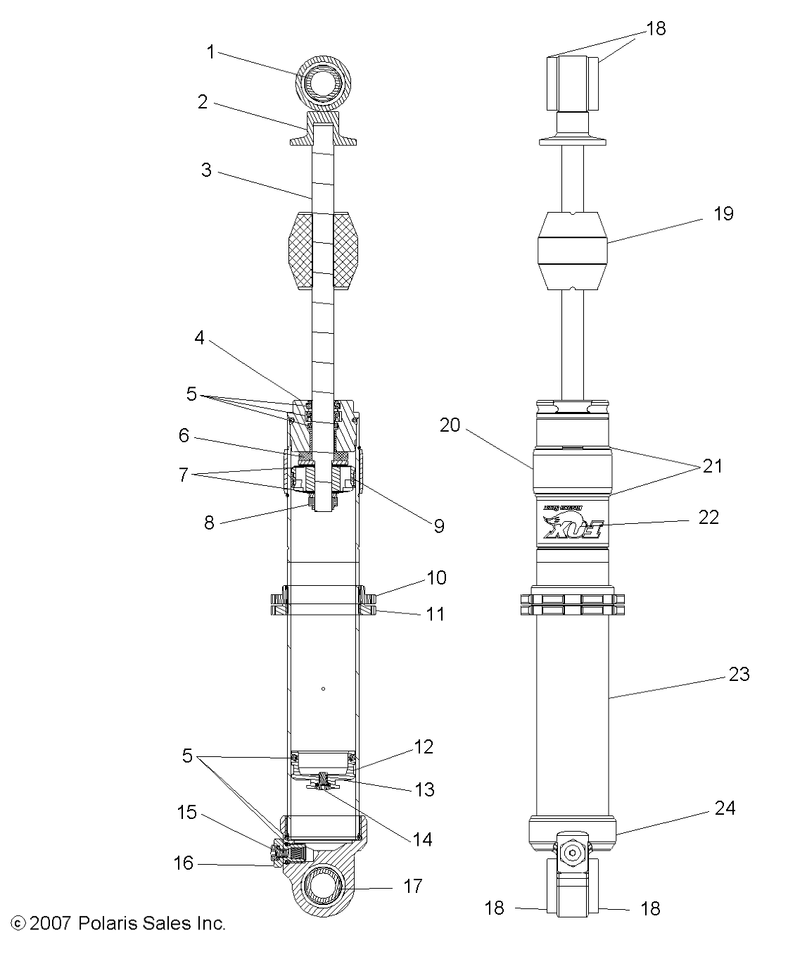 SUSPENSION, FRONT SHOCK - A08GJ52AA/AB (49ATVSHOCKFRT7043358)