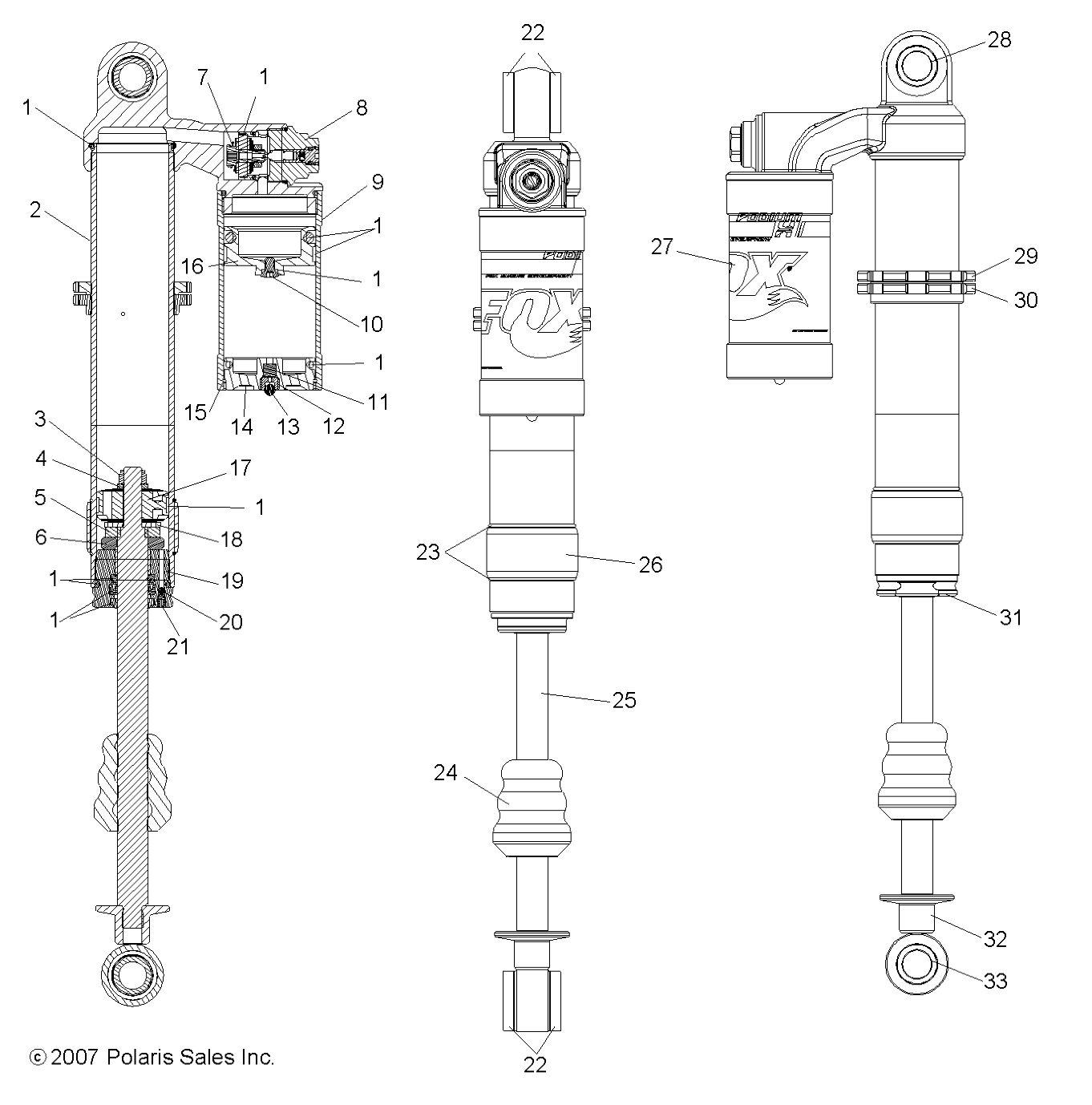 SUSPENSION, FRONT SHOCK - A08GJ52AC (49ATVSHOCKFRT7043359)