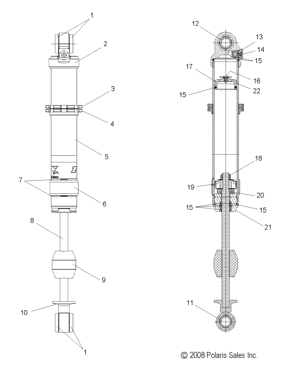 SUSPENSION, FRONT SHOCK - A09GP52AA (49ATVSHOCKFRT7043459)