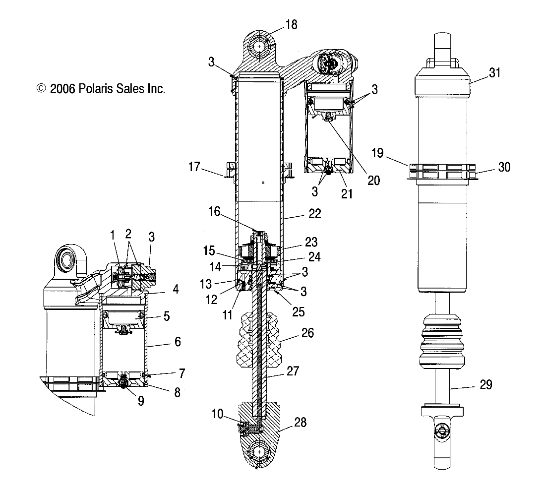 SHOCK, REAR (7043176) - A07GJ50AA/AB (49ATVSHOCKRR7043176)