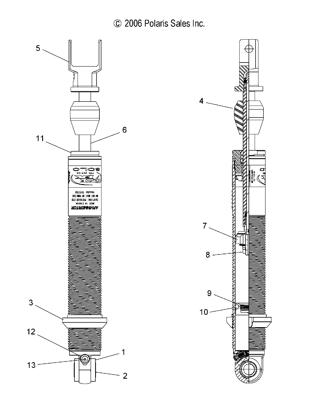 SHOCK, REAR (7043260) - A07GP52AA/AB (49ATVSHOCKRR7043260)