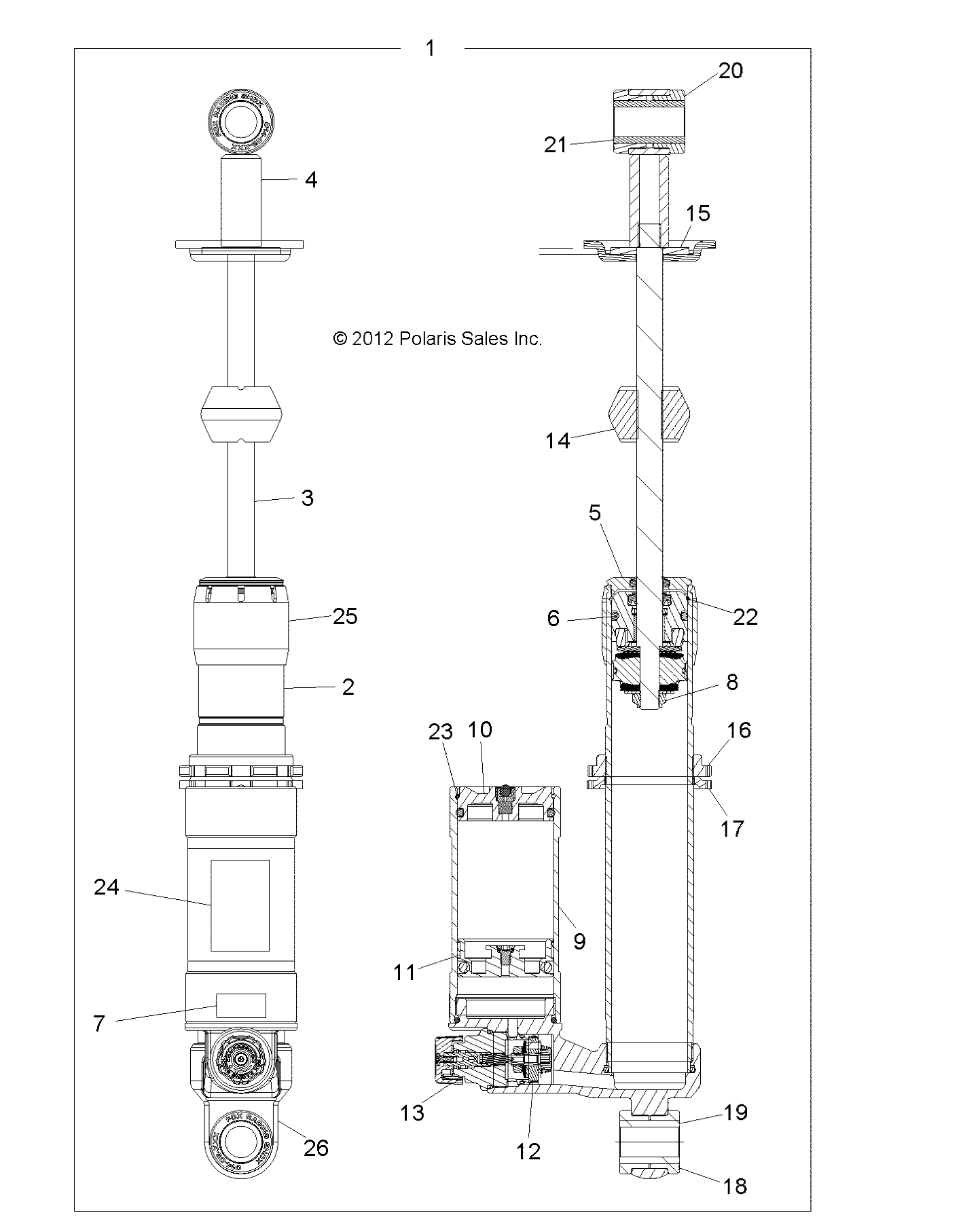 SUSPENSION, SHOCK, REAR - A13GH8EAK (49ATVSHOCKRR7043856)