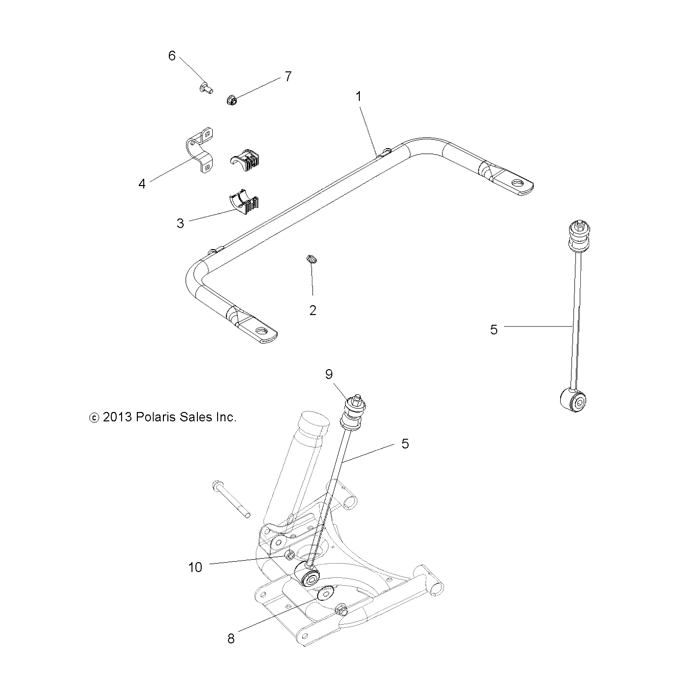 SUSPENSION, STABILIZER BAR, REAR - A16DAH57A1 (49ATVSTABILIZER14SP325)