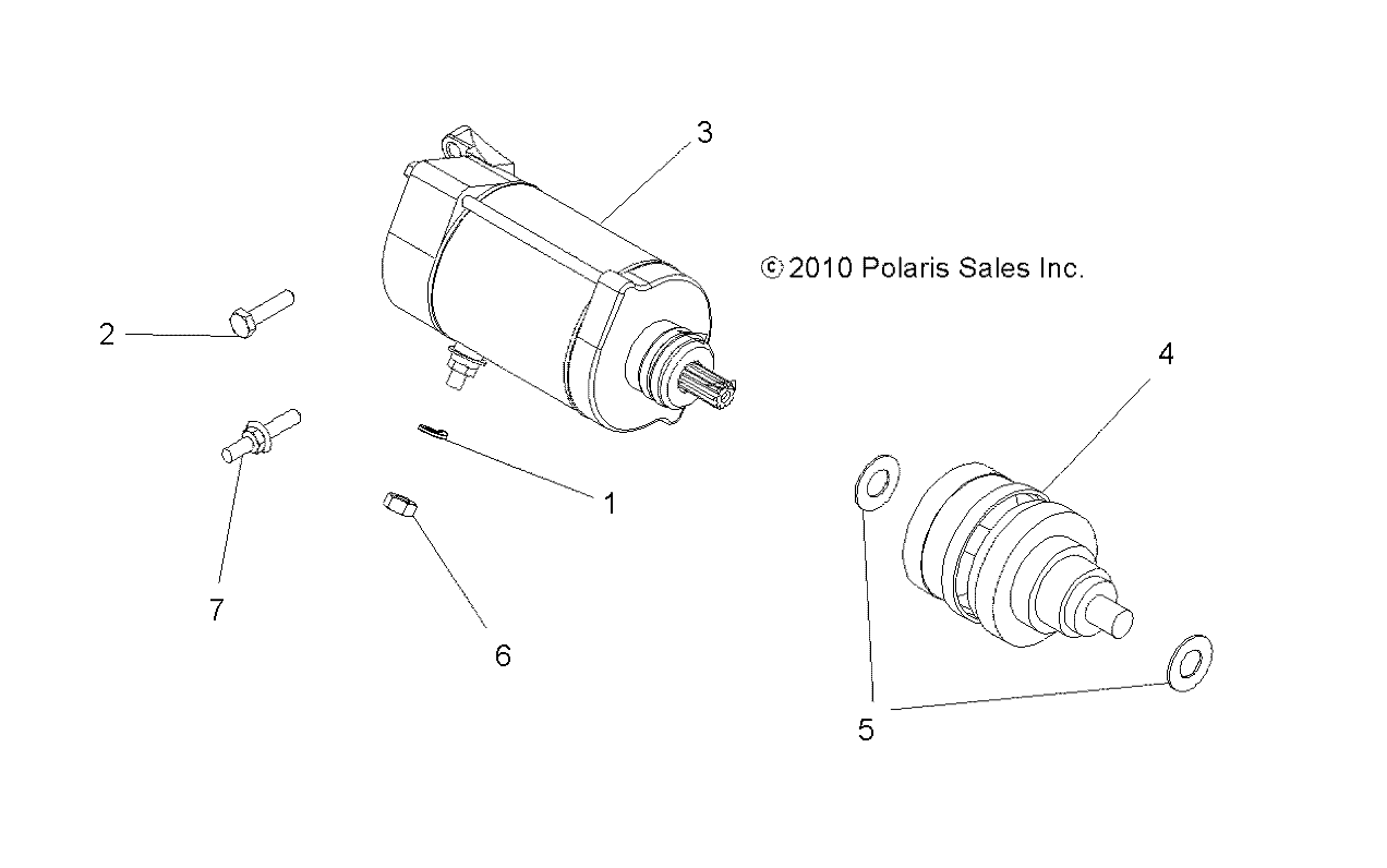 ENGINE, STARTING MOTOR - A14CF76FA (49ATVSTARTER116X6)