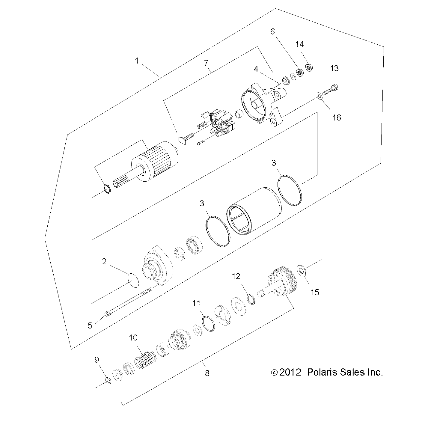 ENGINE, STARTING SYSTEM - A14MH46AA/AH/MS46AA (49ATVSTARTER12400)