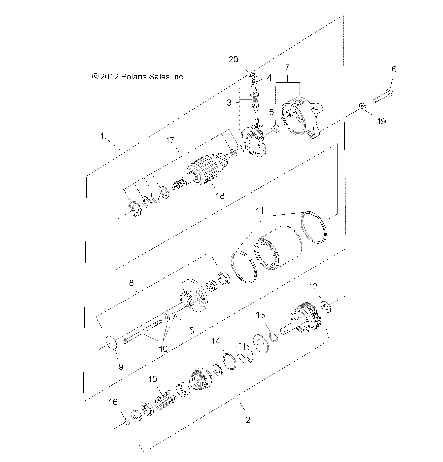 ENGINE, STARTING SYSTEM (Built 6/03/12 and Before) - A12EA32FA (49ATVSTARTER12SP500)