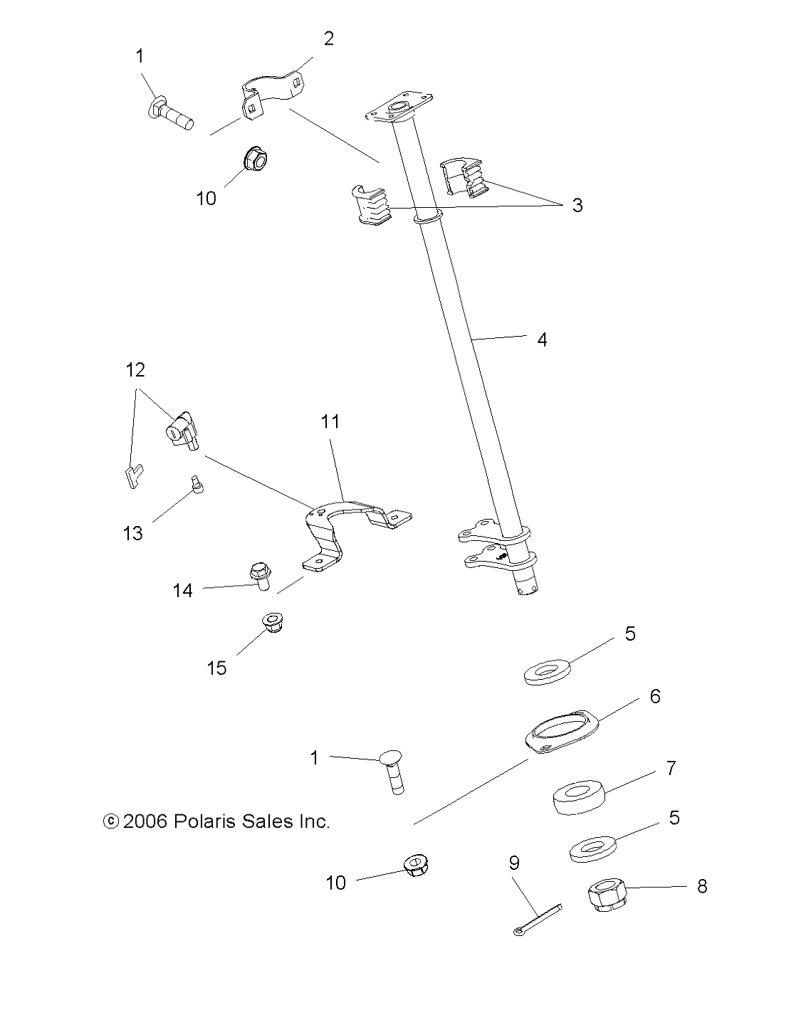 STEERING POST and LOCK - A07MH50FC (49ATVSTEERING075EFIIN)